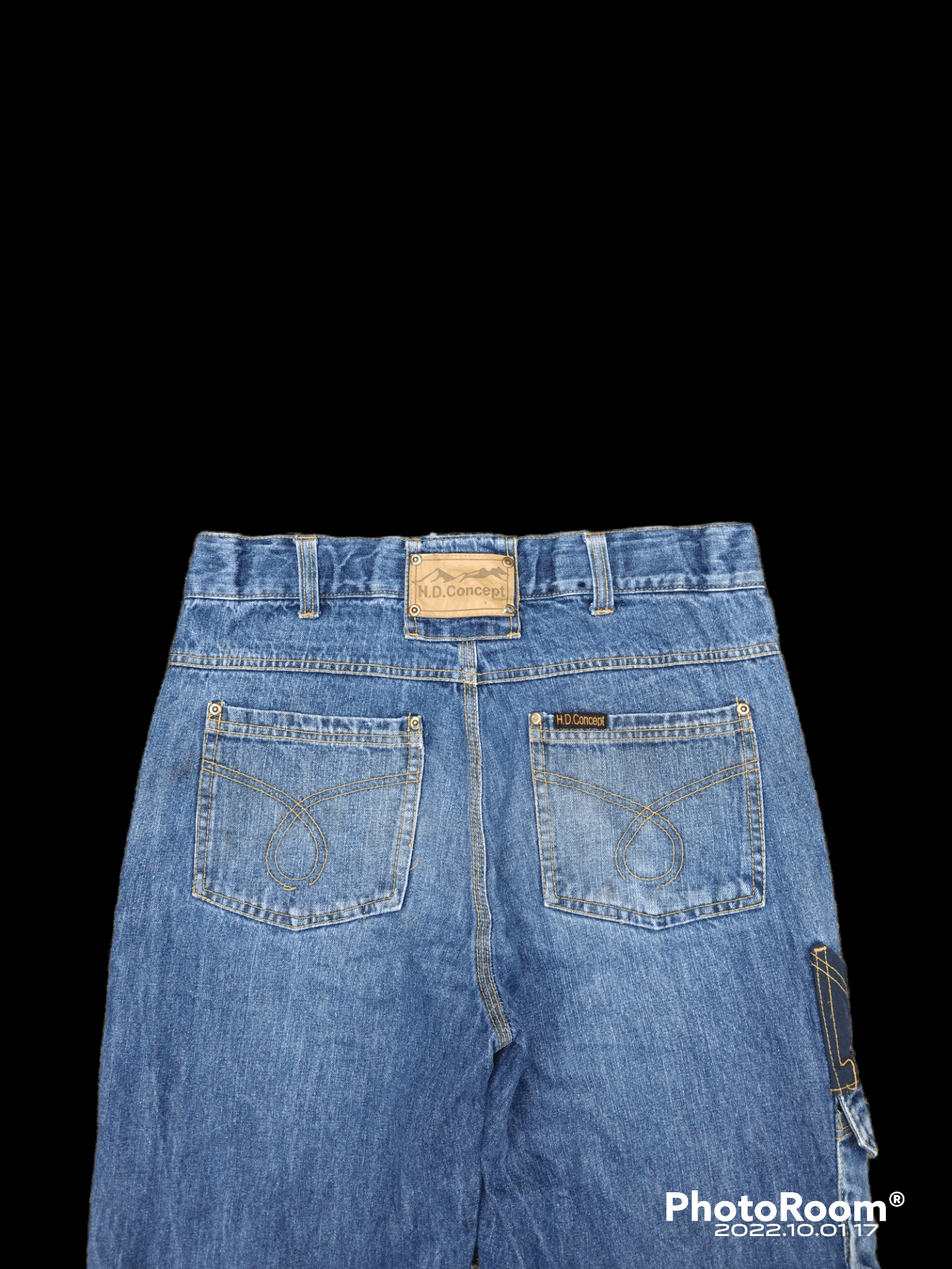 Japanese Brand DiSTRESSED DOUBLE KNEE H.D CONCEPT WORKERS PANTS Size US 32 / EU 48 - 4 Thumbnail