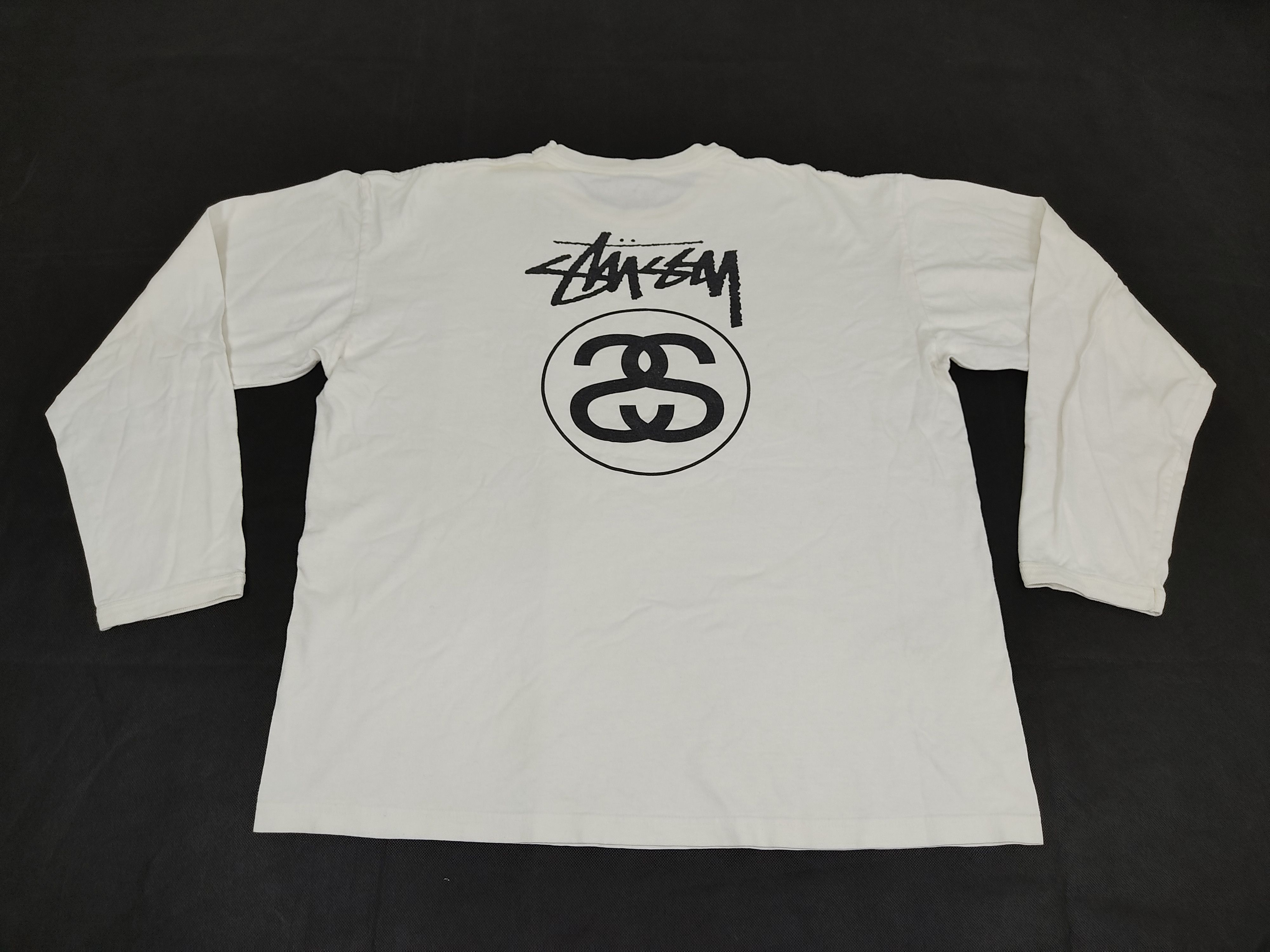 Stussy Rare Hype Stussy Big Logo Spell Out Tee Long Sleeve M L Size US M / EU 48-50 / 2 - 1 Thumbnail
