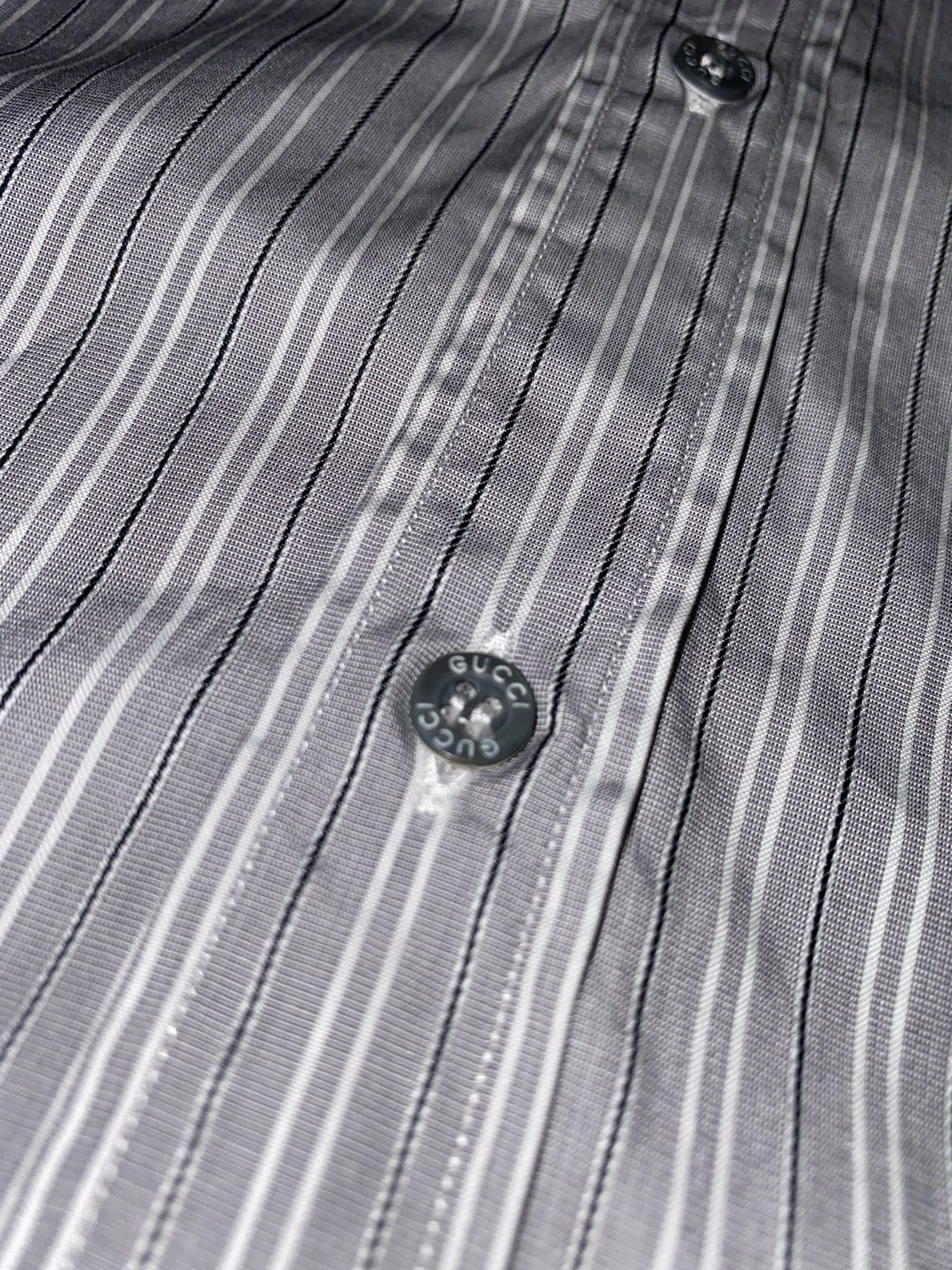 Gucci Gucci Gray Striped Button Up Shirt Size US L / EU 52-54 / 3 - 11 Thumbnail