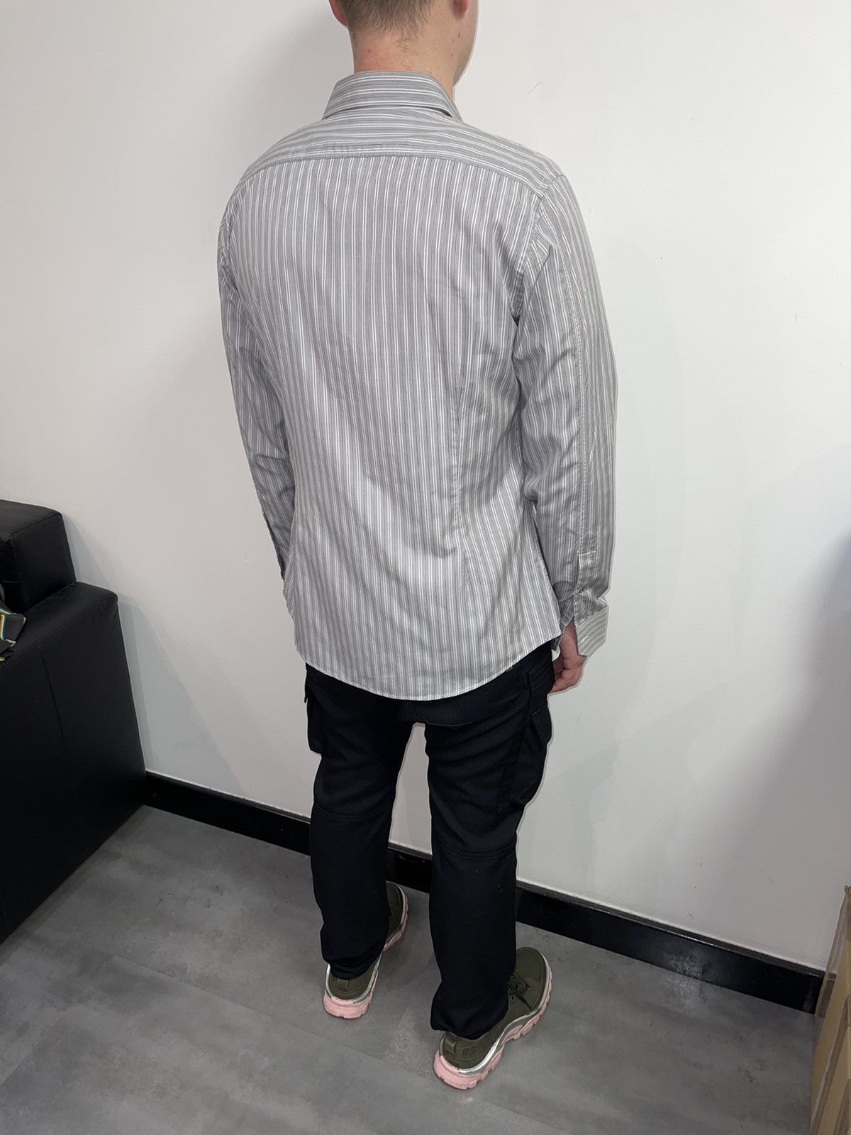 Gucci Gucci Gray Striped Button Up Shirt Size US L / EU 52-54 / 3 - 8 Thumbnail