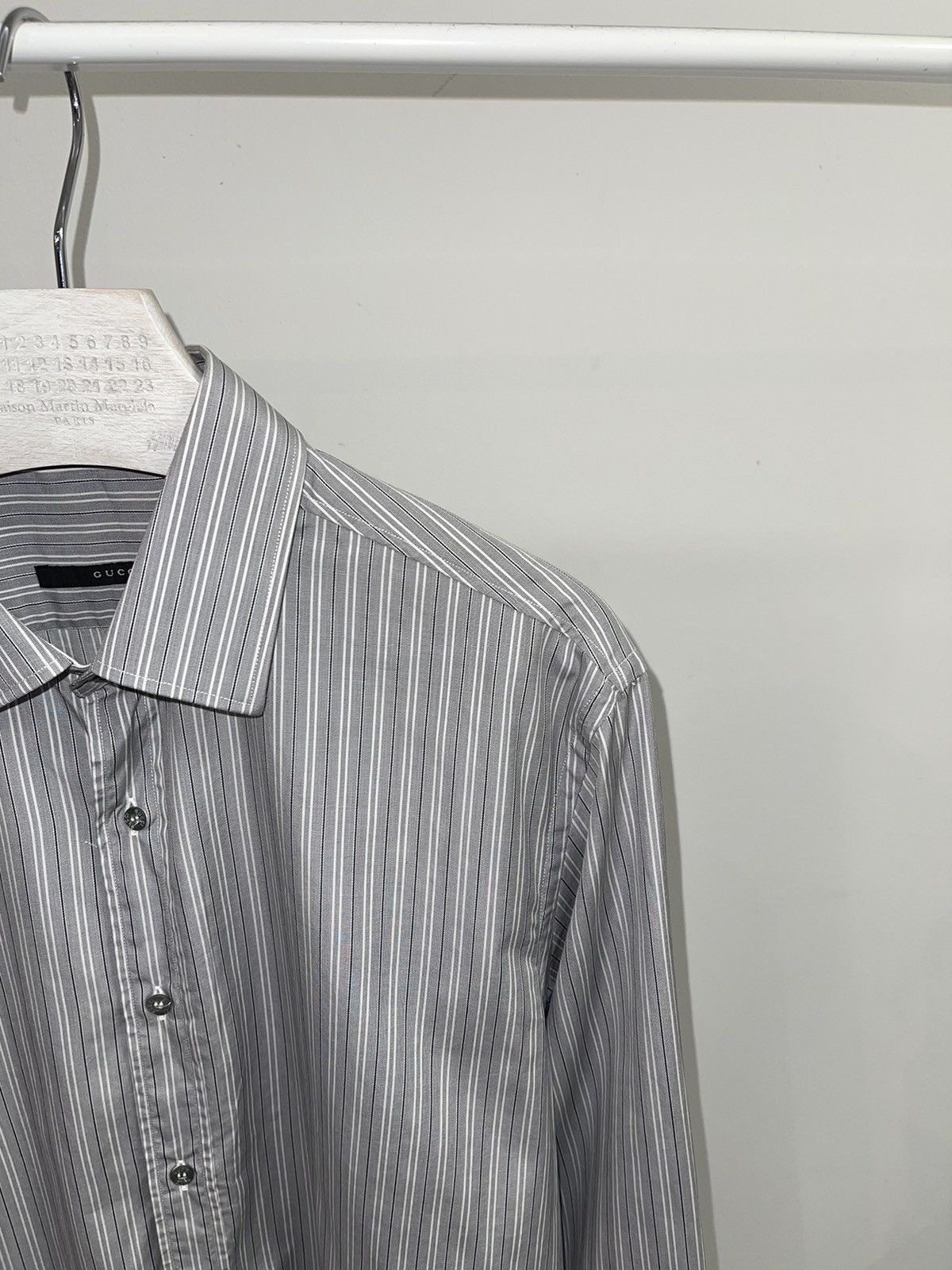 Gucci Gucci Gray Striped Button Up Shirt Size US L / EU 52-54 / 3 - 2 Thumbnail