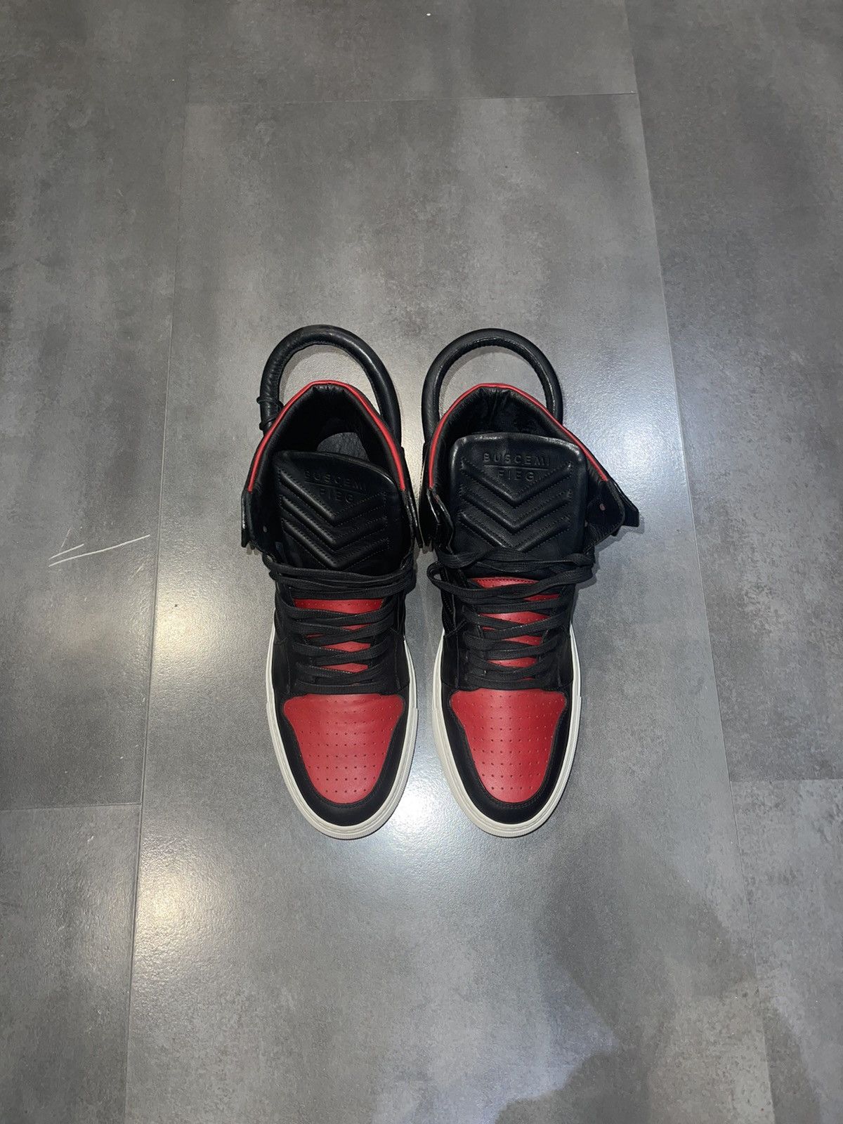 Buscemi Buscemi x Ronnie Fieg x Kith NYC Black Red Bred Sneakers Size US 8 / EU 41 - 7 Thumbnail