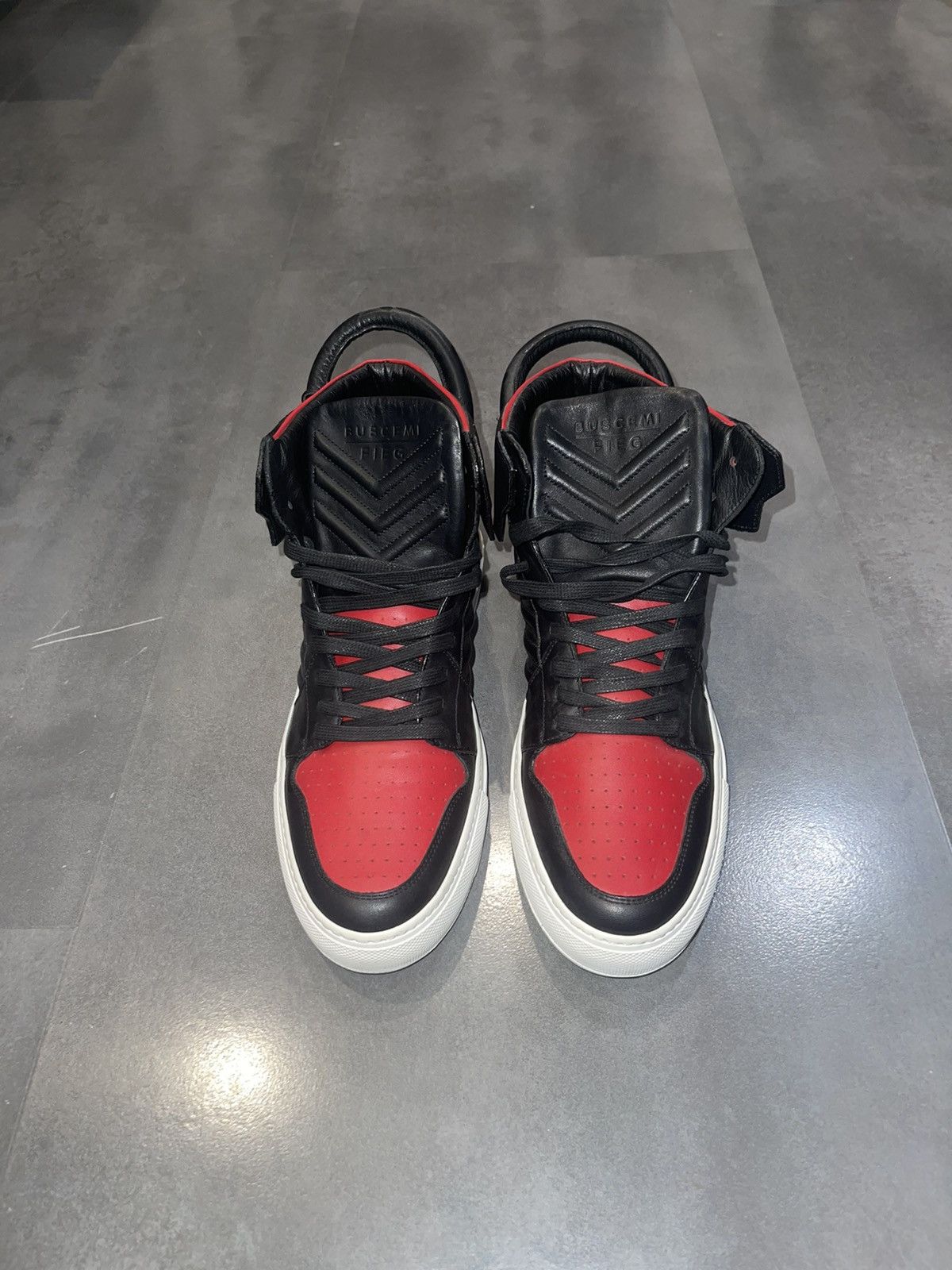 Buscemi Buscemi x Ronnie Fieg x Kith NYC Black Red Bred Sneakers Size US 8 / EU 41 - 6 Thumbnail