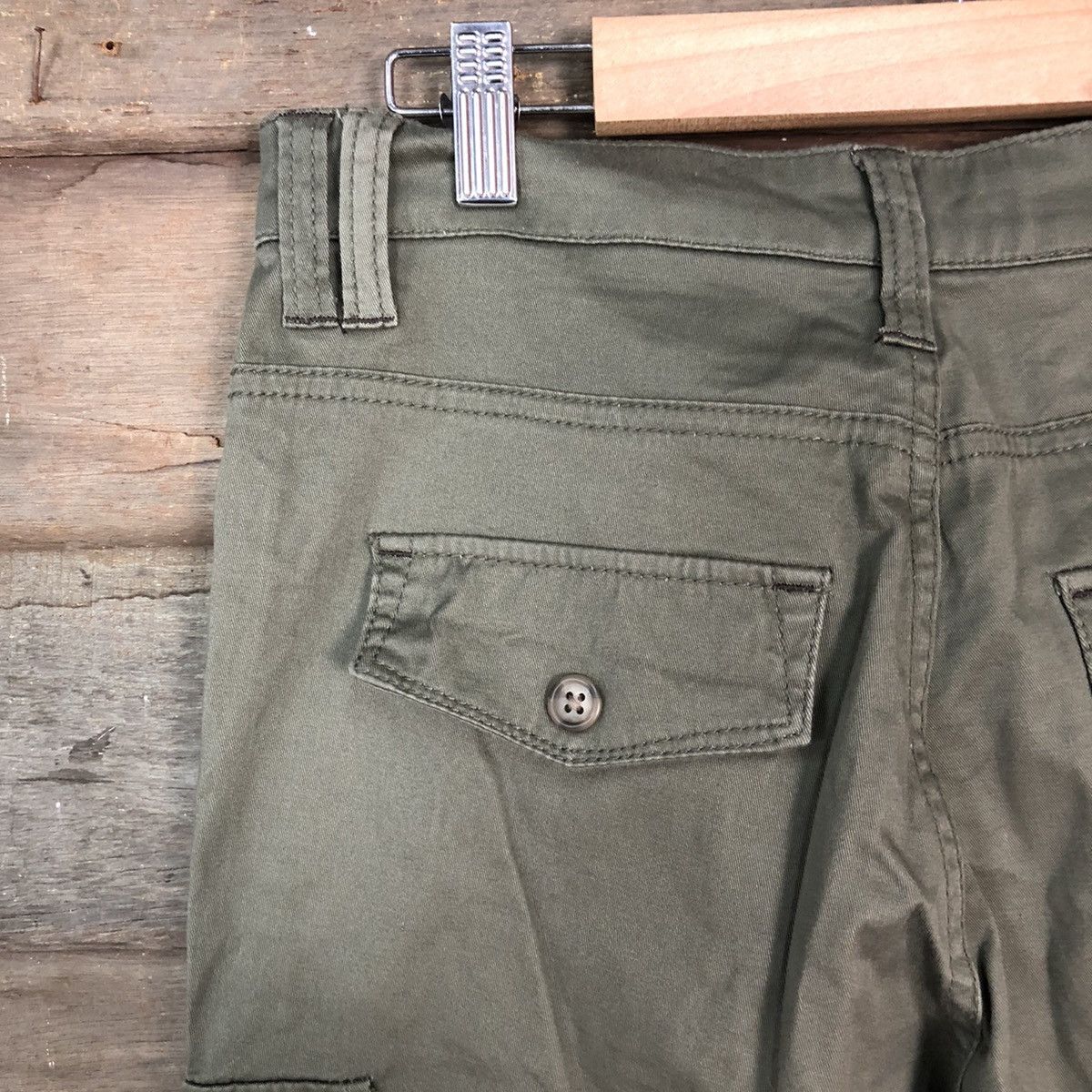 Japanese Brand DLL Japanese Green cropped Cargo Multipocket Pants #1493 Size 28" / US 6 / IT 42 - 12 Thumbnail