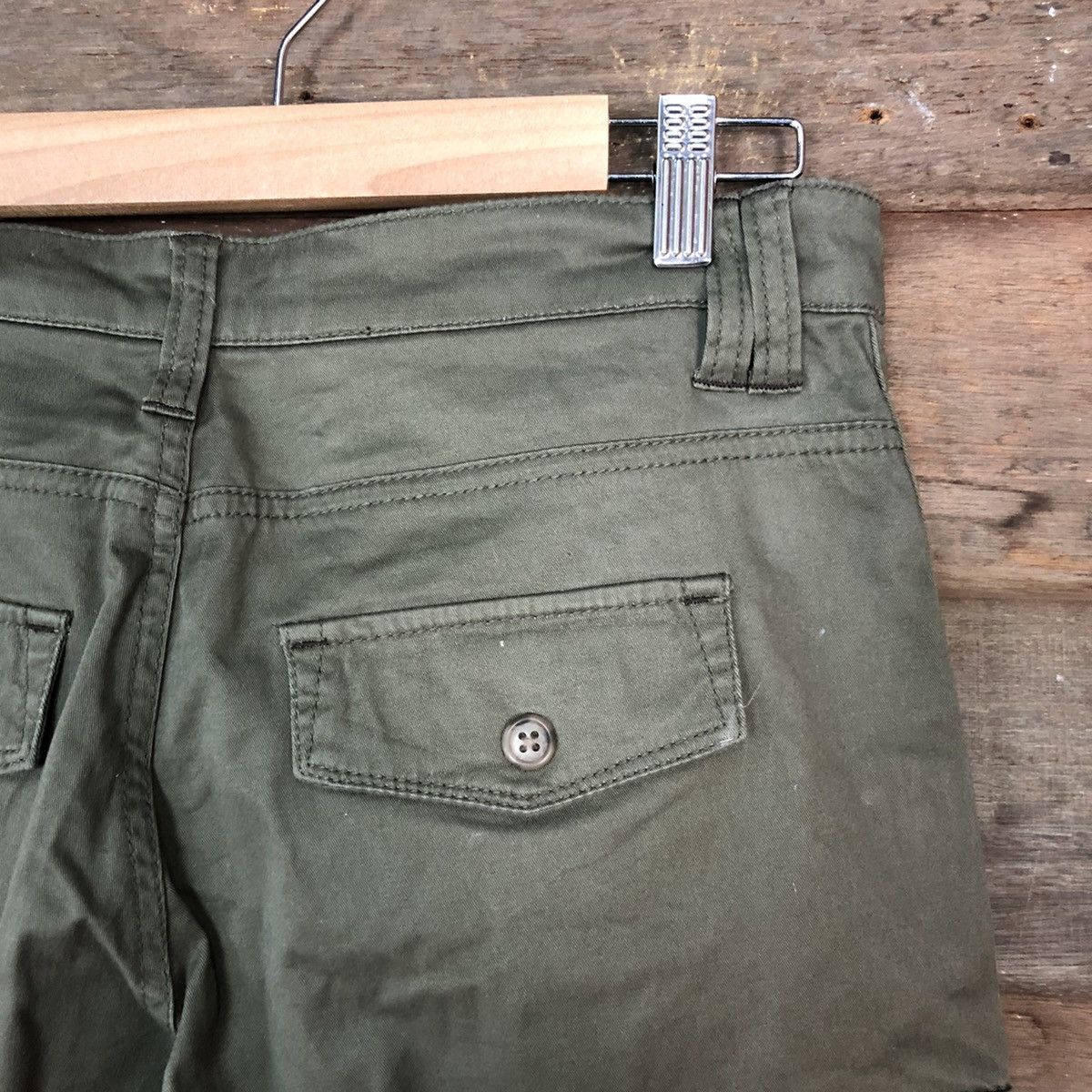 Japanese Brand DLL Japanese Green cropped Cargo Multipocket Pants #1493 Size 28" / US 6 / IT 42 - 13 Thumbnail