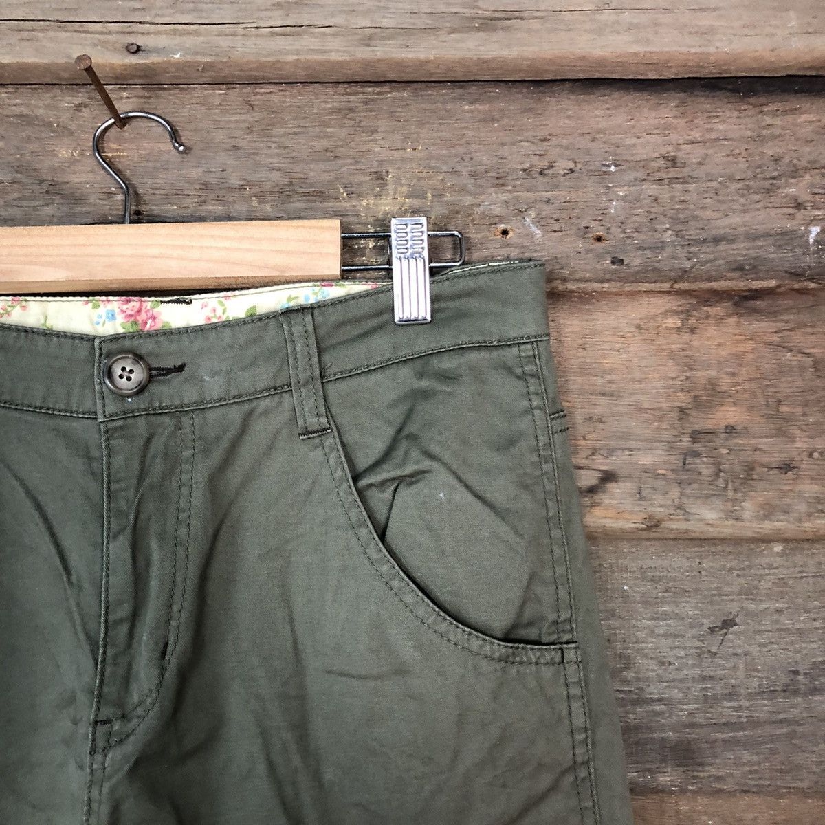 Japanese Brand DLL Japanese Green cropped Cargo Multipocket Pants #1493 Size 28" / US 6 / IT 42 - 5 Thumbnail