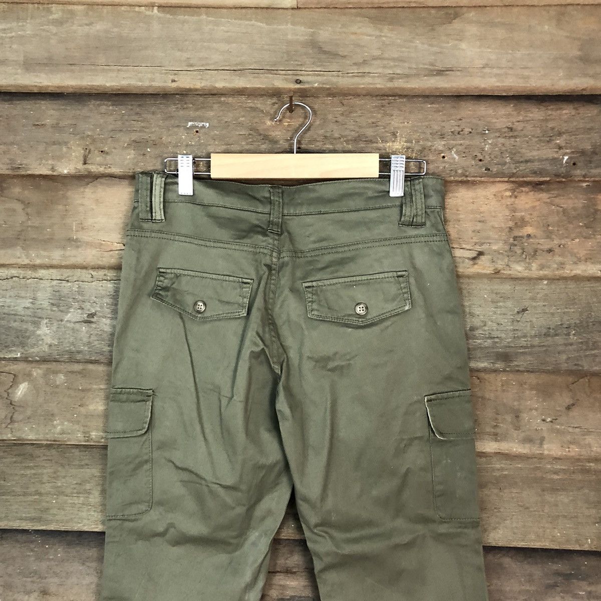 Japanese Brand DLL Japanese Green cropped Cargo Multipocket Pants #1493 Size 28" / US 6 / IT 42 - 10 Thumbnail
