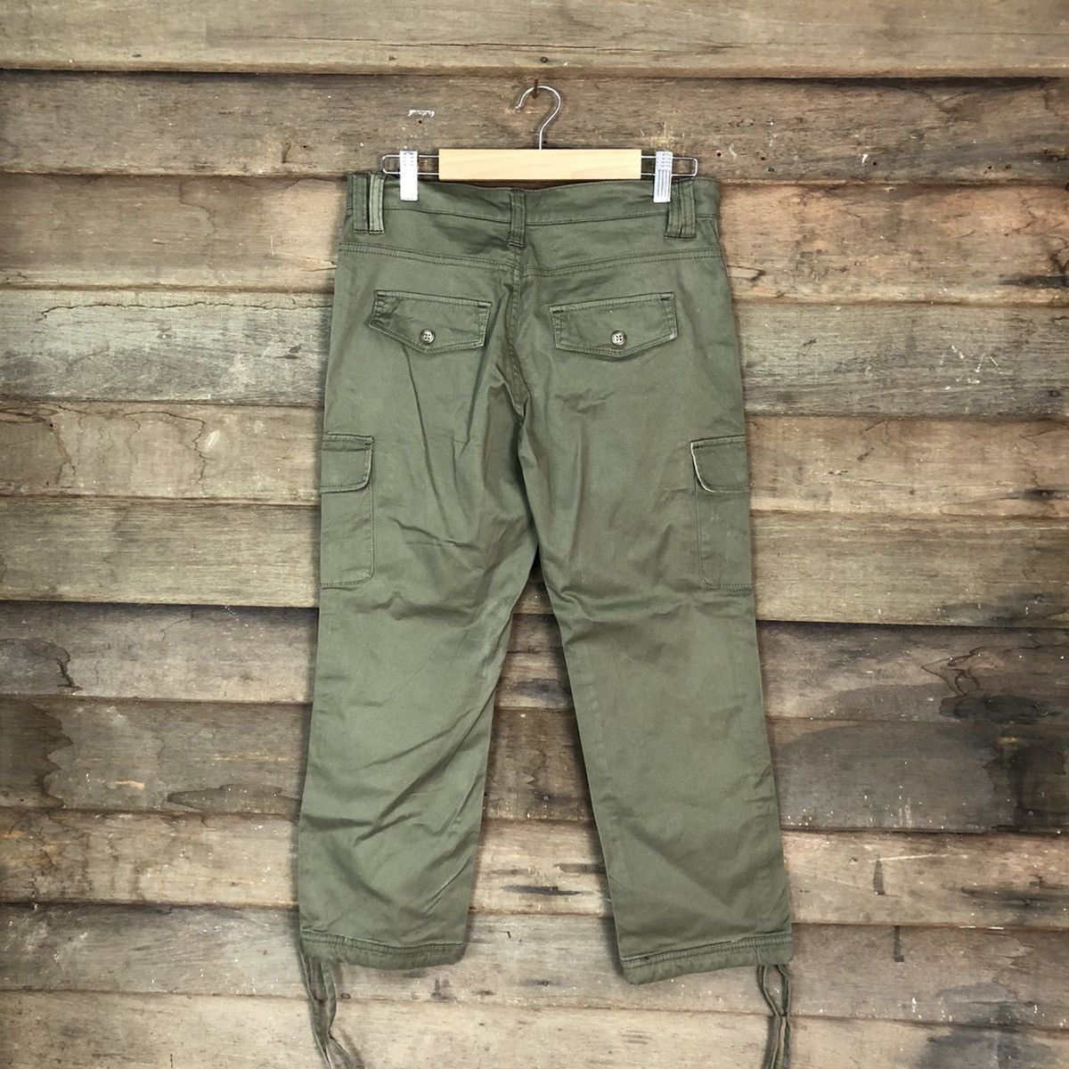 Japanese Brand DLL Japanese Green cropped Cargo Multipocket Pants #1493 Size 28" / US 6 / IT 42 - 9 Thumbnail