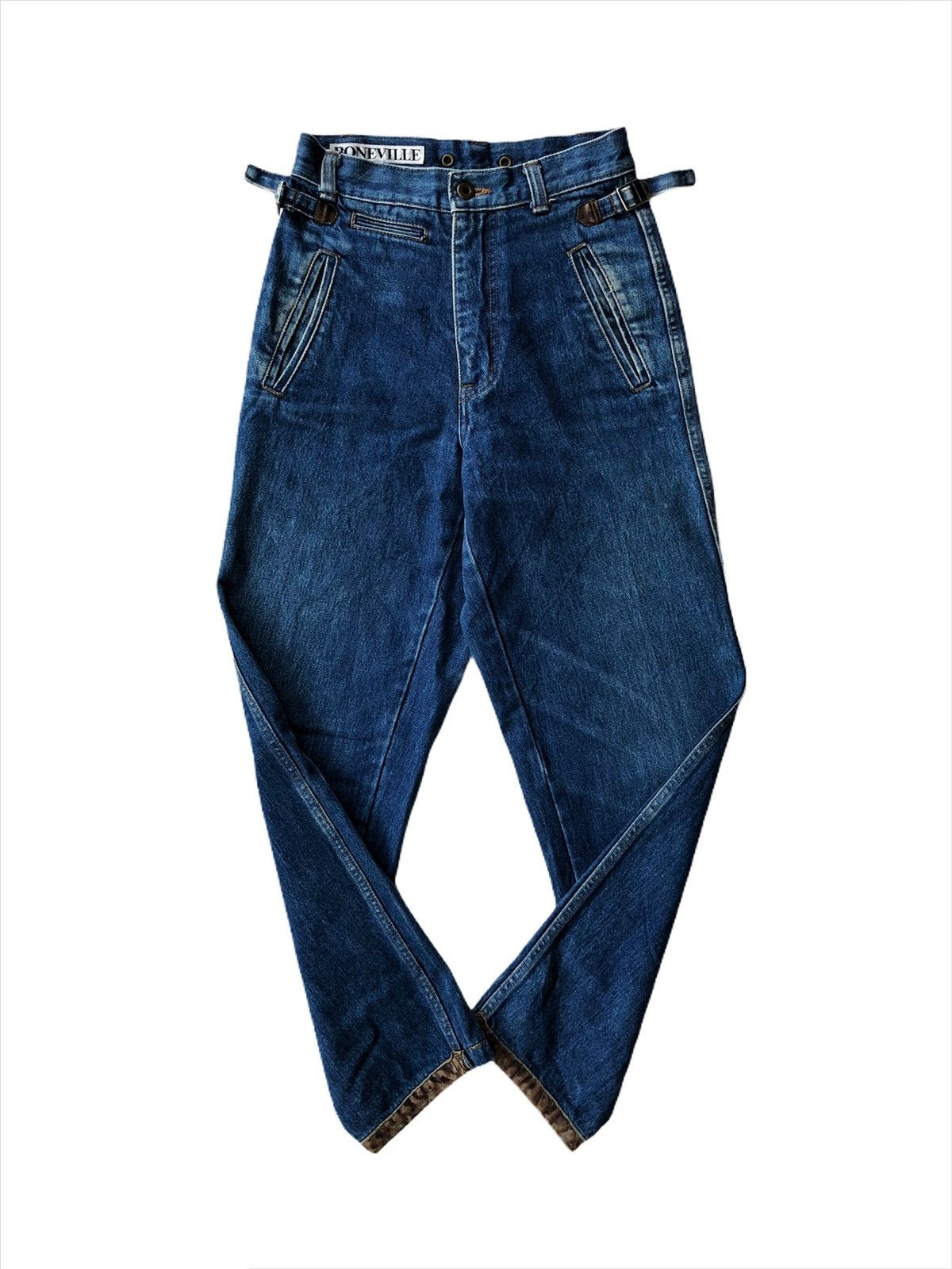 image of 80's Cp Company Boneville Leather Hybrid Denim in Indigo Wash, Men's (Size 26)