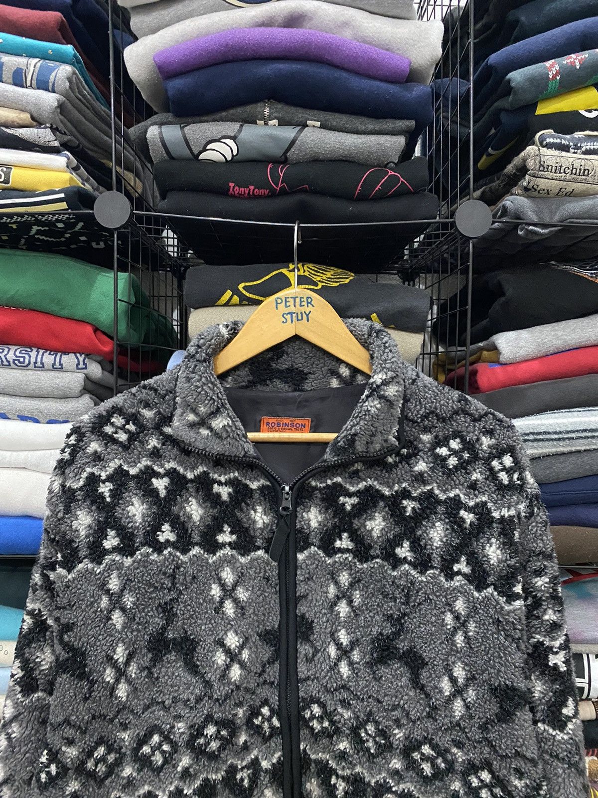 Japanese Brand × Robinson Les Bains Robinson printed fleece sweater Size US L / EU 52-54 / 3 - 4 Thumbnail