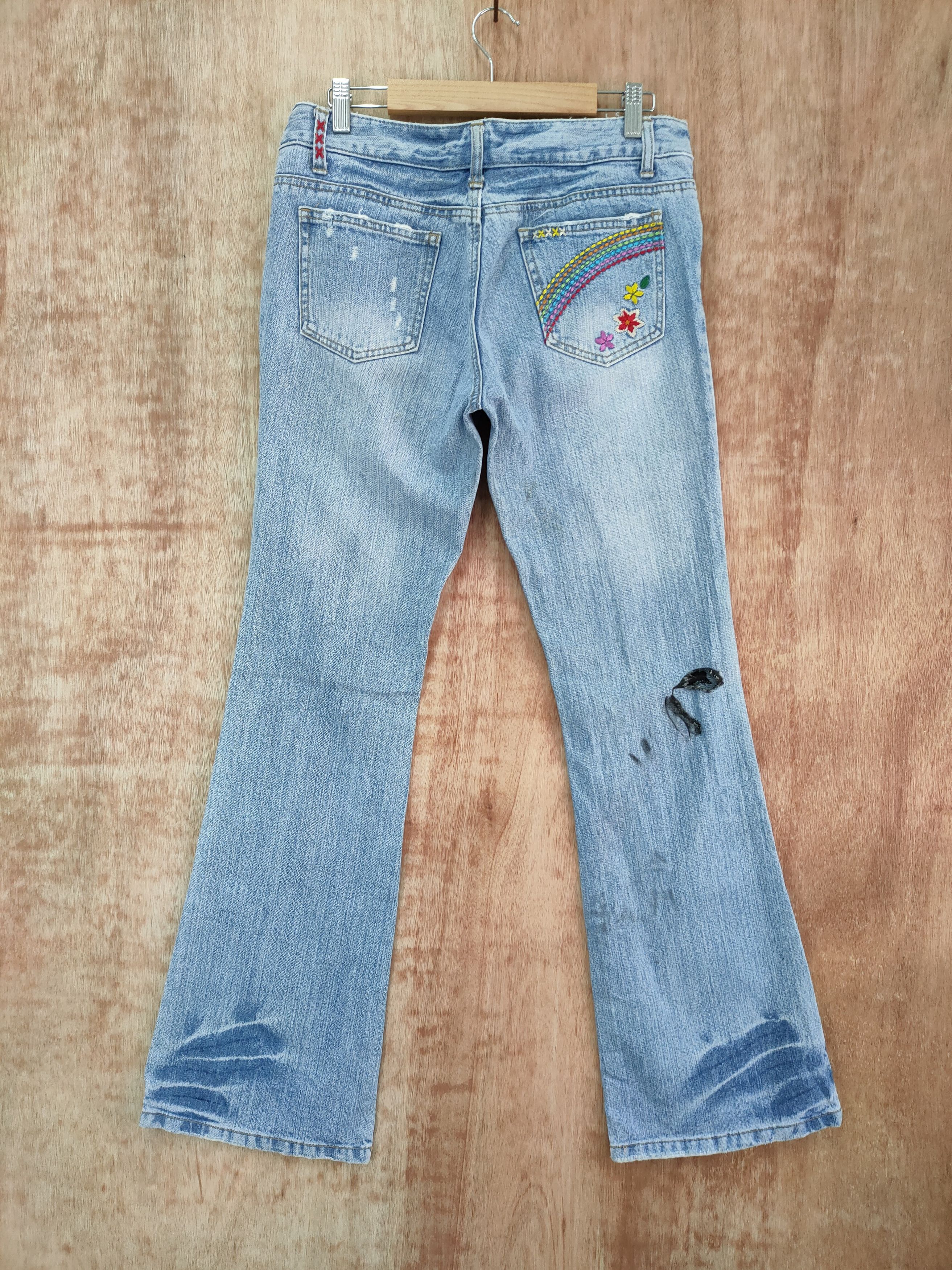 Japanese Brand GOLZA FLOWER FLARE DENIM JEANS PANTS Size US 30 / EU 46 - 4 Thumbnail