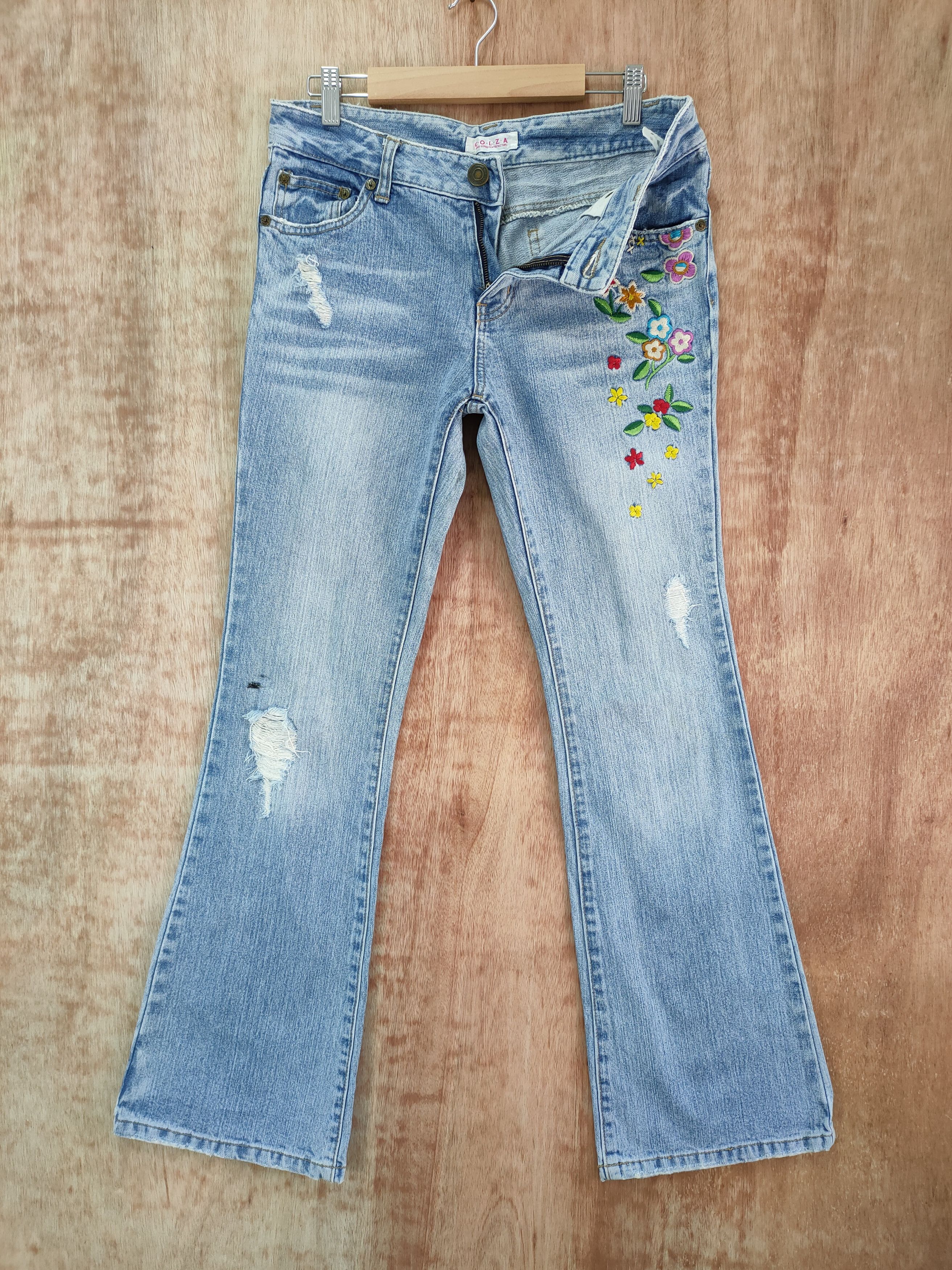 Japanese Brand GOLZA FLOWER FLARE DENIM JEANS PANTS Size US 30 / EU 46 - 8 Thumbnail