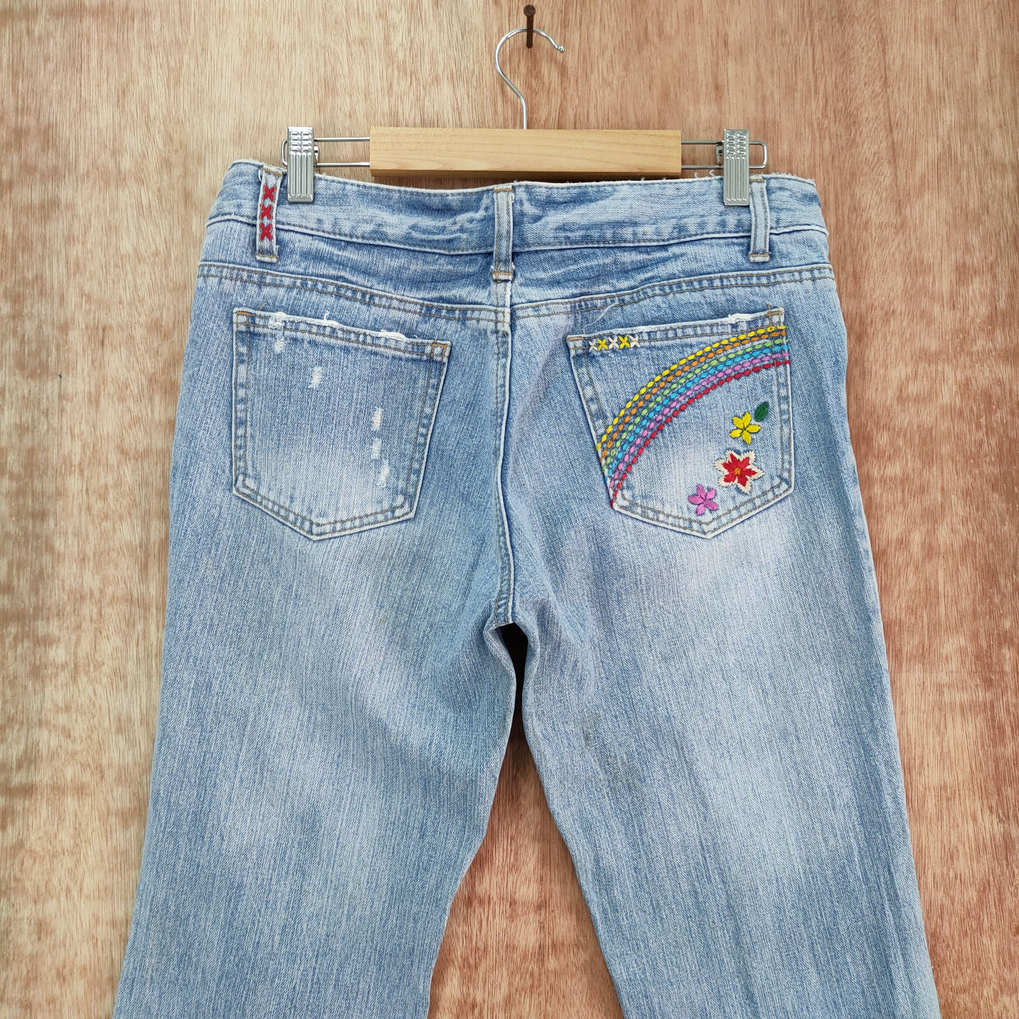 Japanese Brand GOLZA FLOWER FLARE DENIM JEANS PANTS Size US 30 / EU 46 - 6 Thumbnail