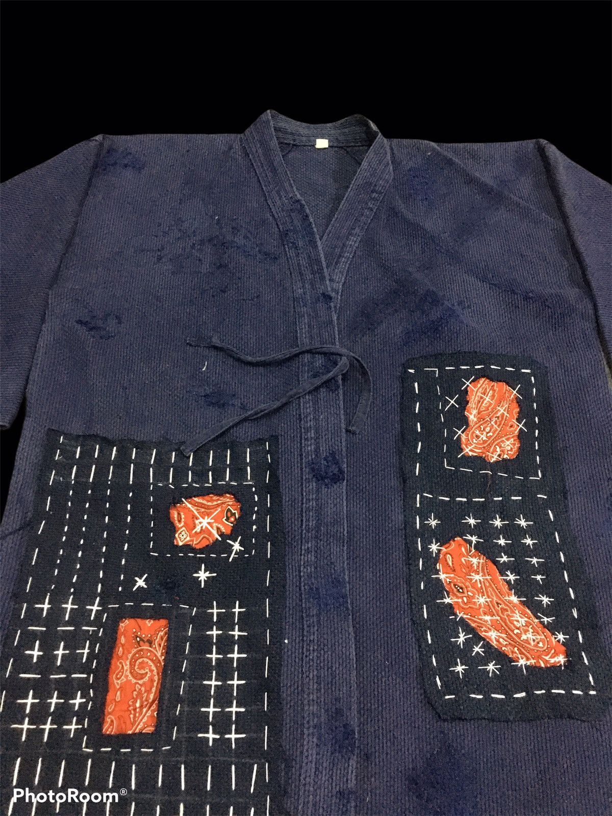 Japanese Brand Indigo Dyed Sashiko Boro Noragi Inspired VISVIM Size US XL / EU 56 / 4 - 4 Thumbnail