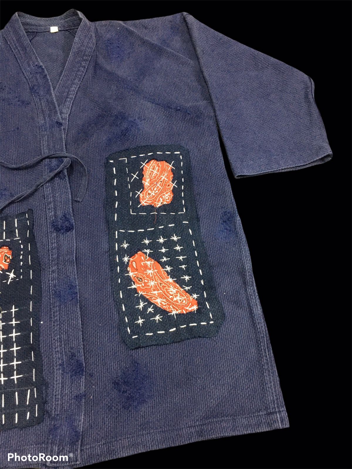 Japanese Brand Indigo Dyed Sashiko Boro Noragi Inspired VISVIM Size US XL / EU 56 / 4 - 3 Thumbnail