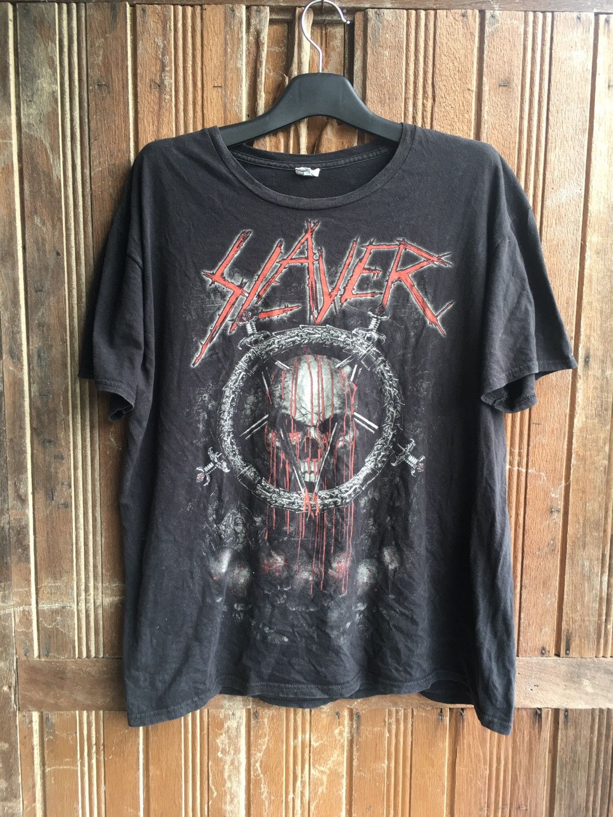Vintage SLAYER thrash metal California skull design, image size:1200x1600