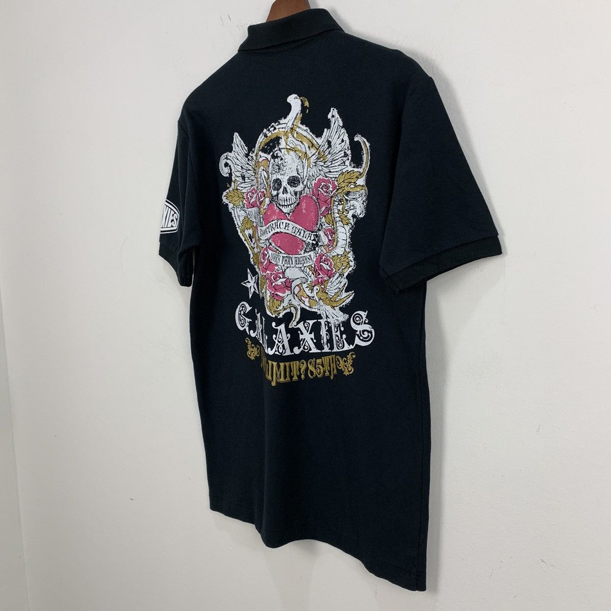 Japanese Brand GALAXIES BOATRACE 3D Skull Hearted like Ed Hardy Polo Shirt Size US M / EU 48-50 / 2 - 13 Thumbnail