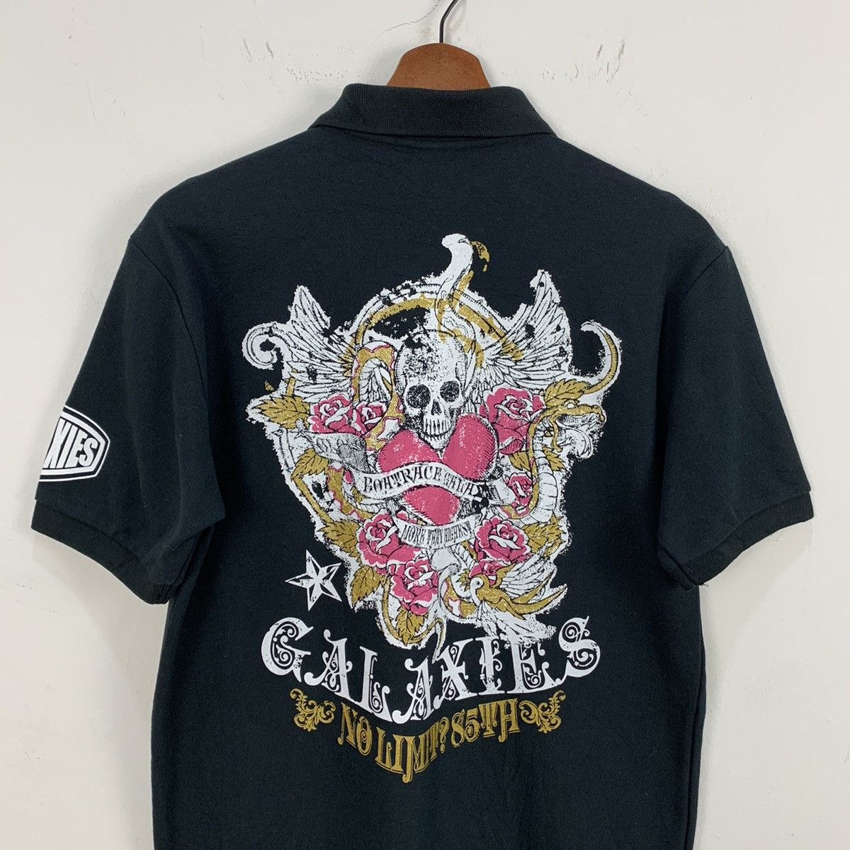 Japanese Brand GALAXIES BOATRACE 3D Skull Hearted like Ed Hardy Polo Shirt Size US M / EU 48-50 / 2 - 10 Thumbnail