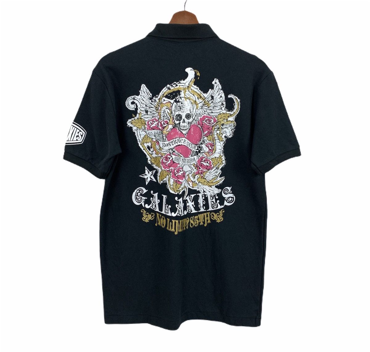 Japanese Brand GALAXIES BOATRACE 3D Skull Hearted like Ed Hardy Polo Shirt Size US M / EU 48-50 / 2 - 1 Thumbnail