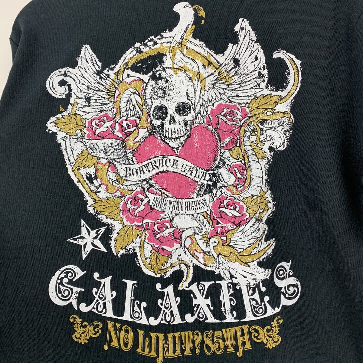 Japanese Brand GALAXIES BOATRACE 3D Skull Hearted like Ed Hardy Polo Shirt Size US M / EU 48-50 / 2 - 14 Thumbnail