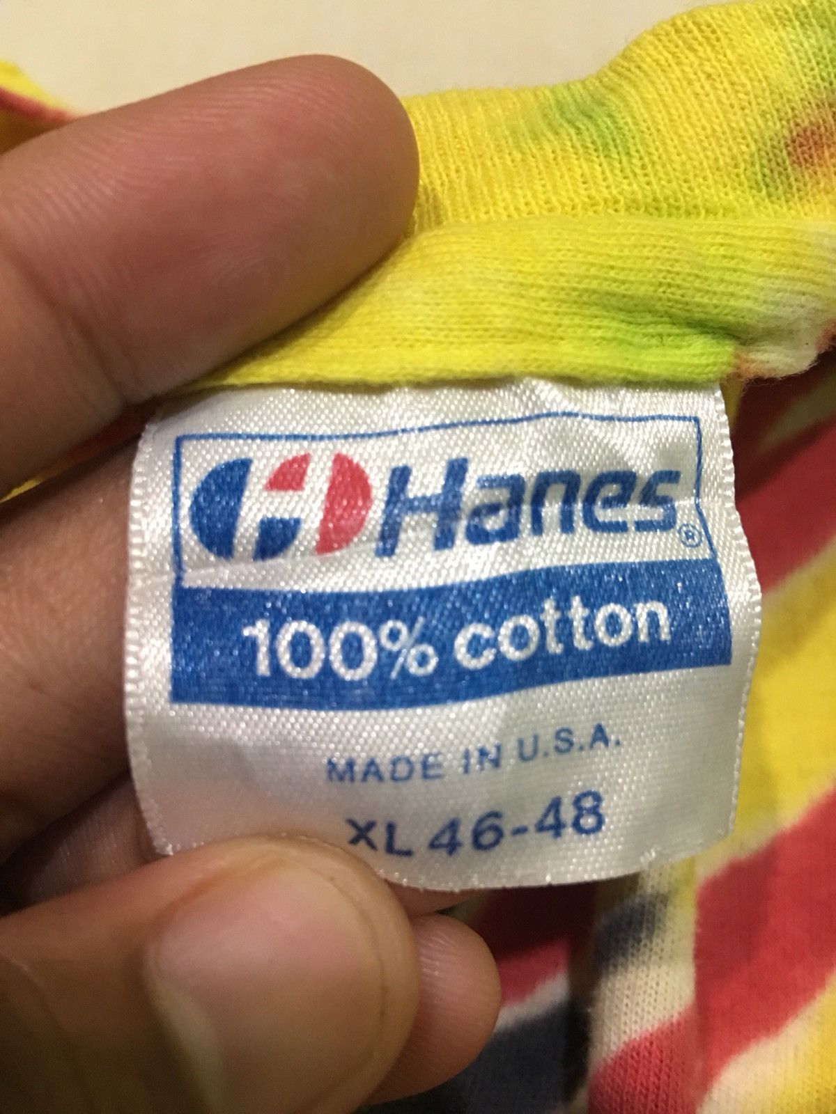 Hanes × Vintage Vintage 80s Tie Dye Designer shirt Size US XL / EU 56 / 4 - 3 Thumbnail