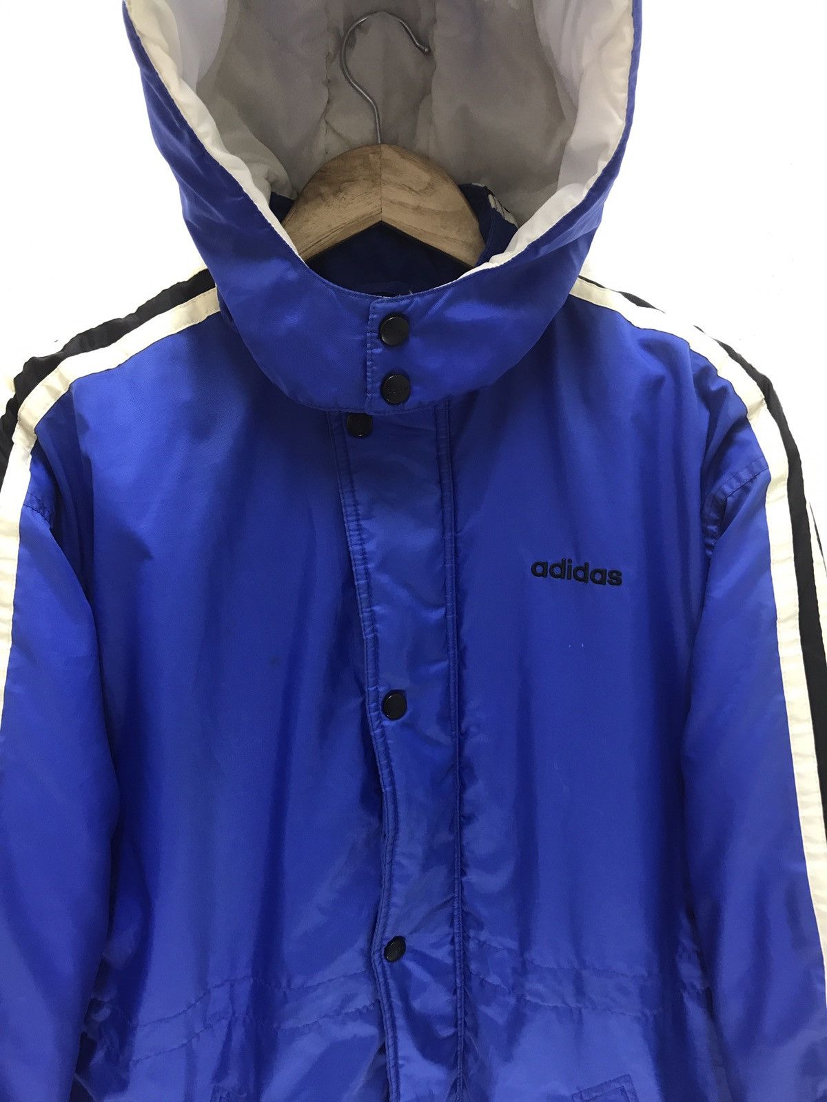Adidas Vtg Adidas Parka With Three Stripes Padding Quilted Lining Size US L / EU 52-54 / 3 - 6 Thumbnail