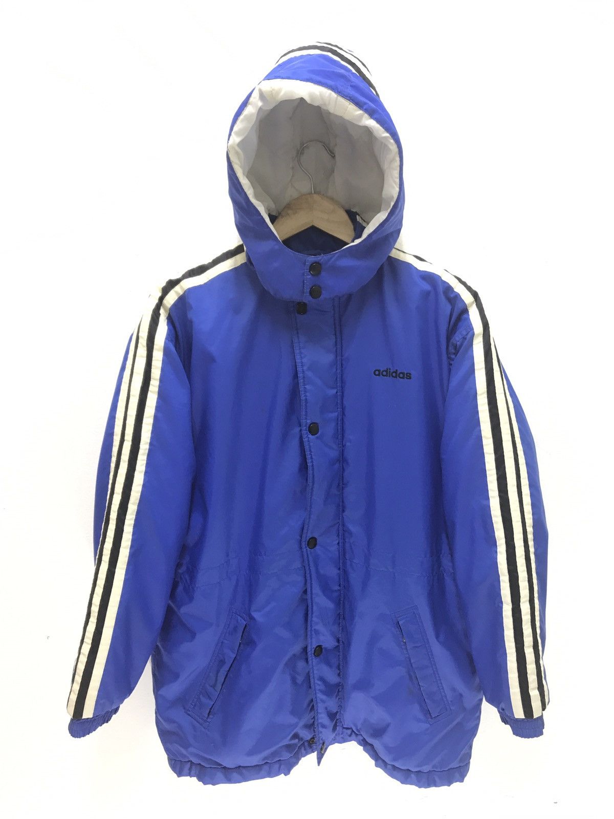 Adidas Vtg Adidas Parka With Three Stripes Padding Quilted Lining Size US L / EU 52-54 / 3 - 4 Thumbnail