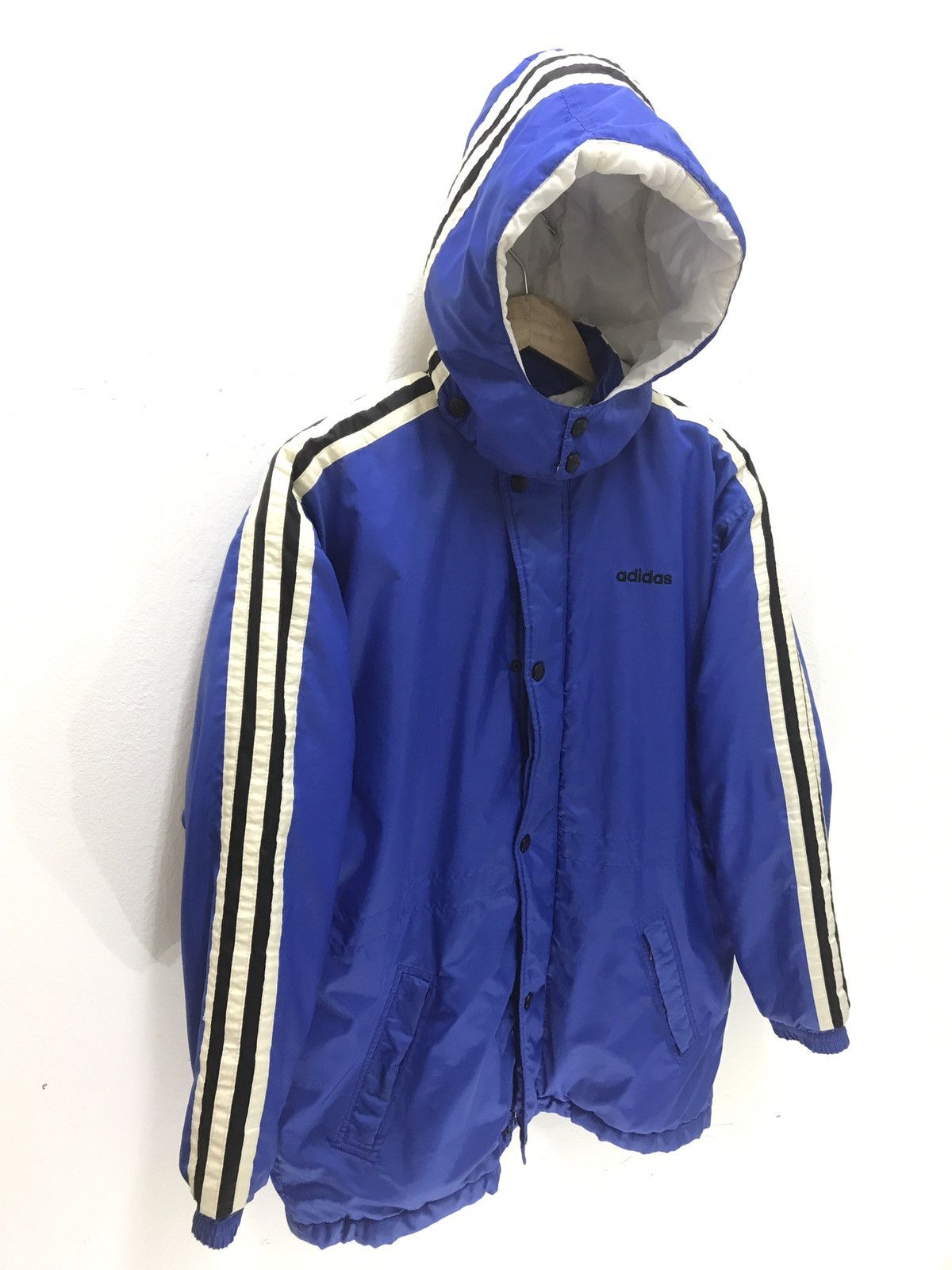 Adidas Vtg Adidas Parka With Three Stripes Padding Quilted Lining Size US L / EU 52-54 / 3 - 5 Thumbnail