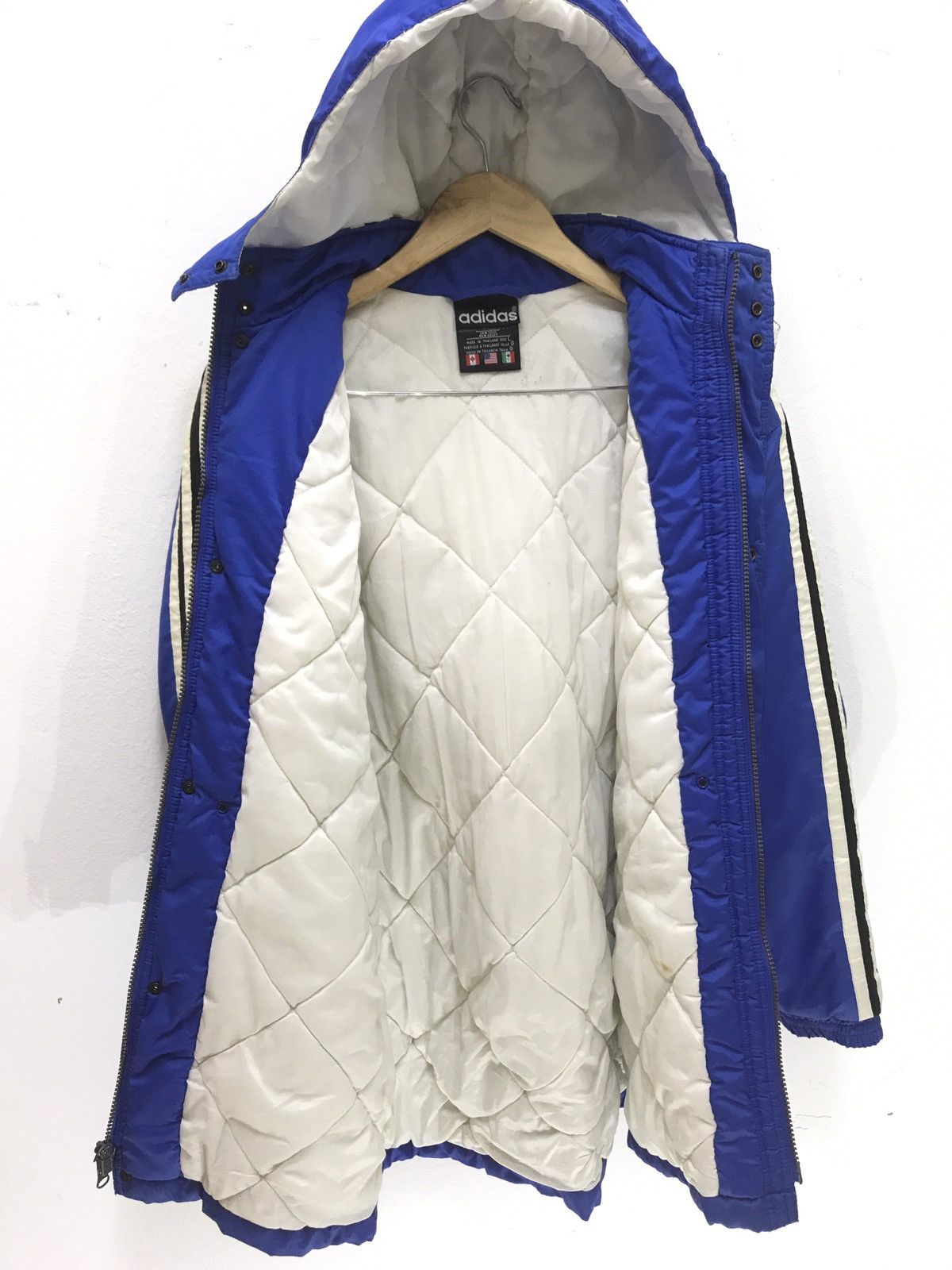 Adidas Vtg Adidas Parka With Three Stripes Padding Quilted Lining Size US L / EU 52-54 / 3 - 8 Thumbnail