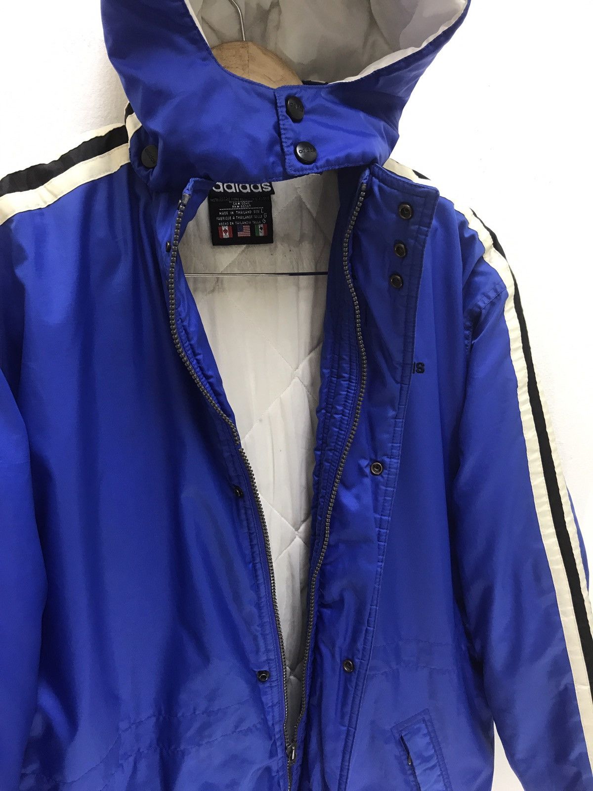 Adidas Vtg Adidas Parka With Three Stripes Padding Quilted Lining Size US L / EU 52-54 / 3 - 7 Thumbnail
