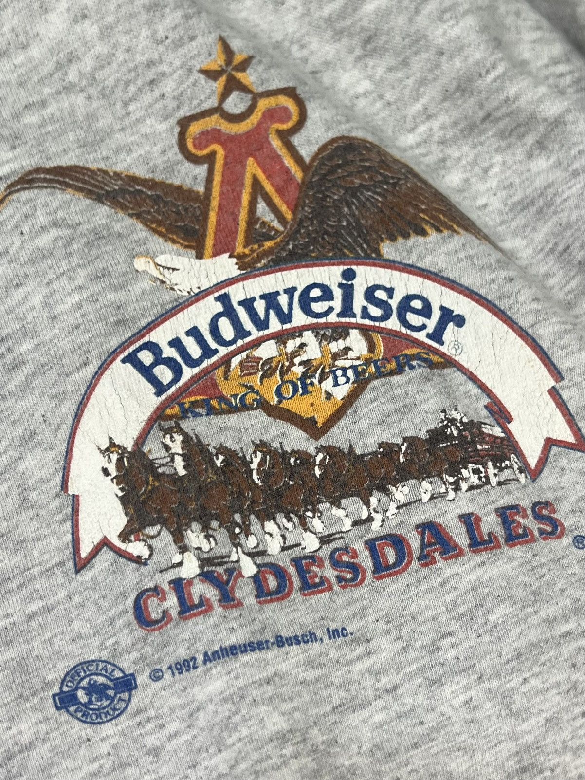 Budweiser × Cowboy Equipment VINTAGE 90s GREY BUDWEISER COWBOYS RAGLAN Size US M / EU 48-50 / 2 - 6 Thumbnail