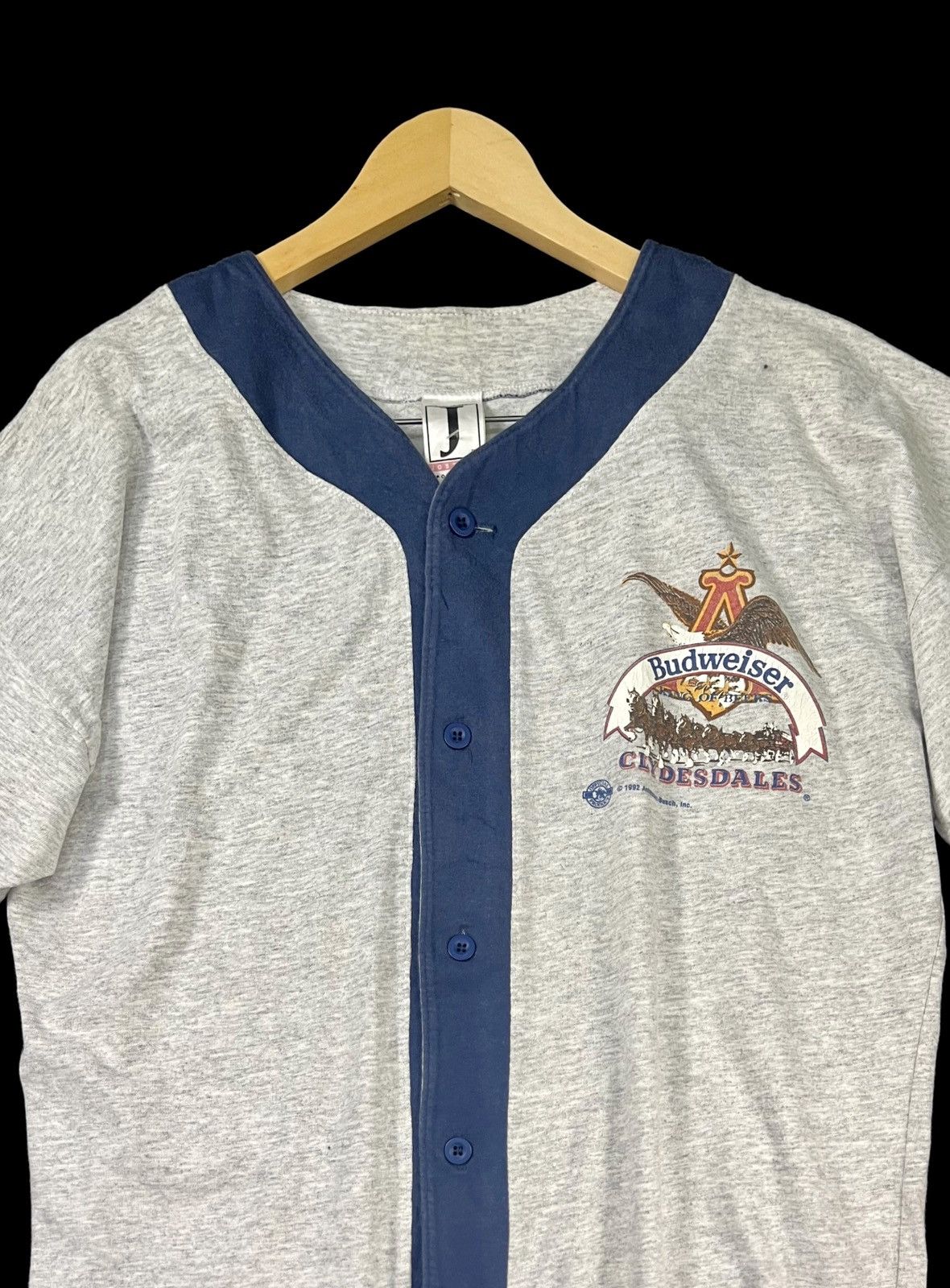 Budweiser × Cowboy Equipment VINTAGE 90s GREY BUDWEISER COWBOYS RAGLAN Size US M / EU 48-50 / 2 - 3 Thumbnail