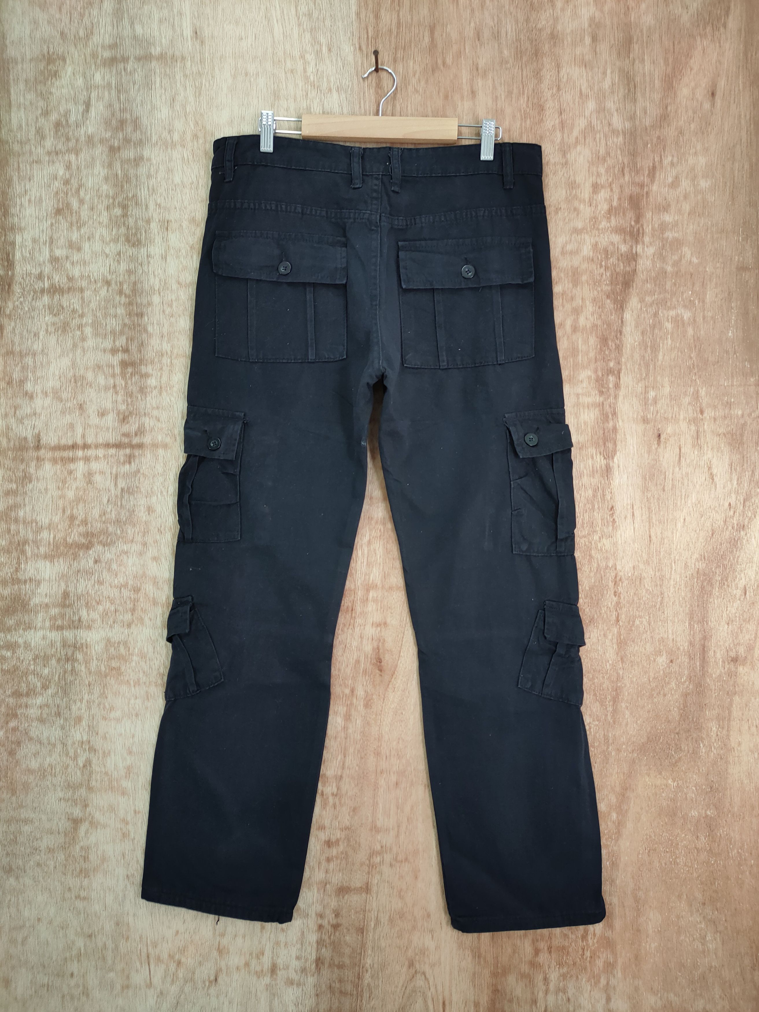 Japanese Brand 8 POCKET JAPANESE BRAND BLACK CARGO PANTS Size US 33 - 2 Thumbnail