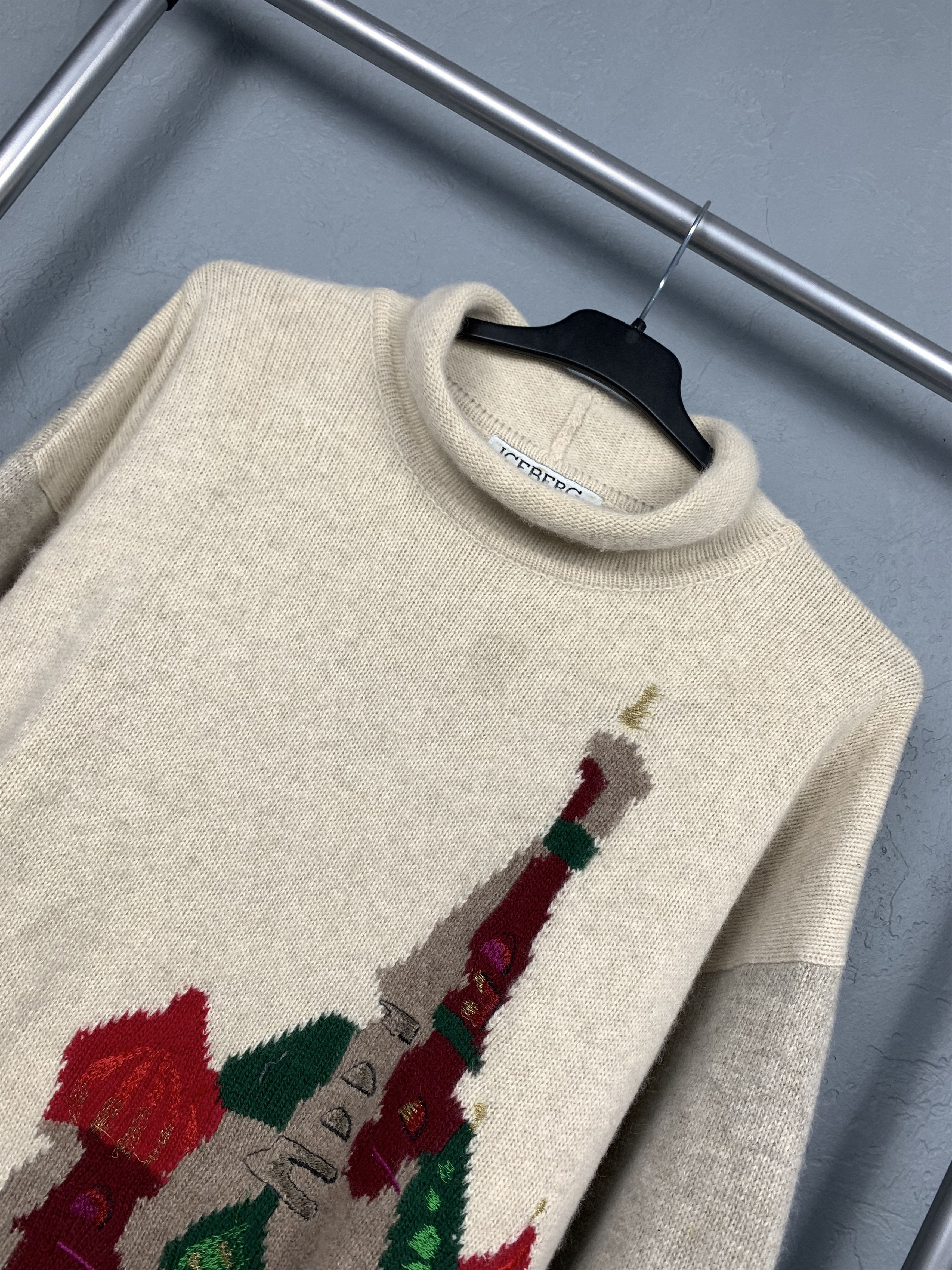 Iceberg Soviet Union Iceberg Vintage Mens Wool Knit Sweater RARE Size US L / EU 52-54 / 3 - 2 Thumbnail