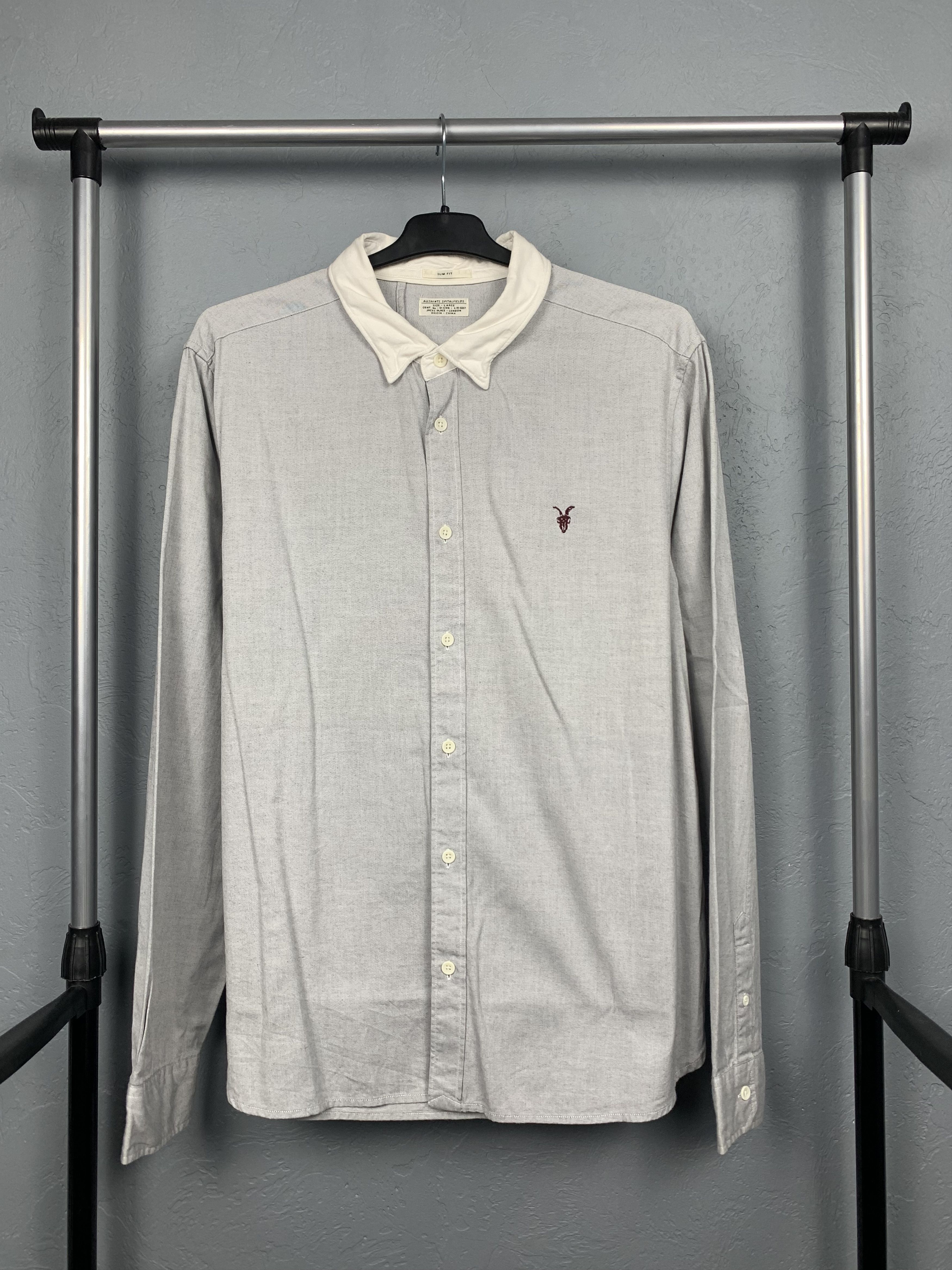 Allsaints Allsaints Oxford Perry Mens Long Sleeve Shirt Size US L / EU 52-54 / 3 - 1 Thumbnail
