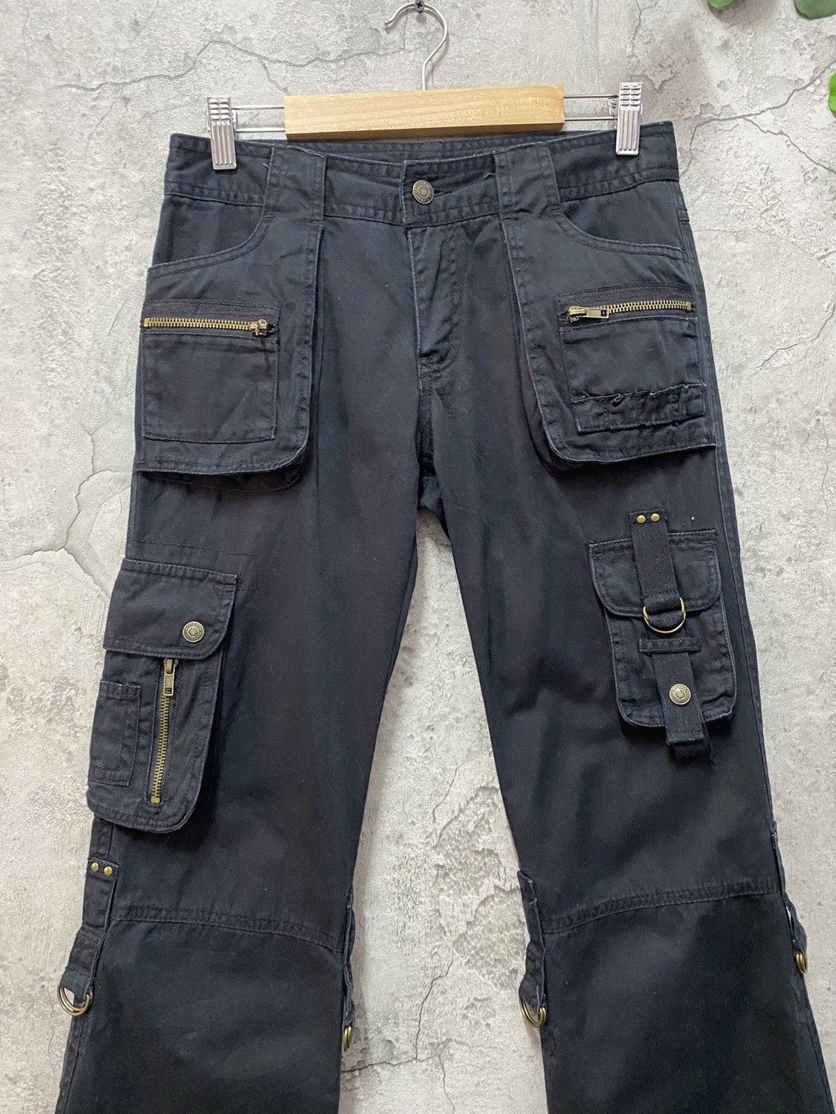 Designer × Japanese Brand Rate Rose Japan Multi Pocket Technical Flared Cargo Pants Size US 28 / EU 44 - 3 Thumbnail