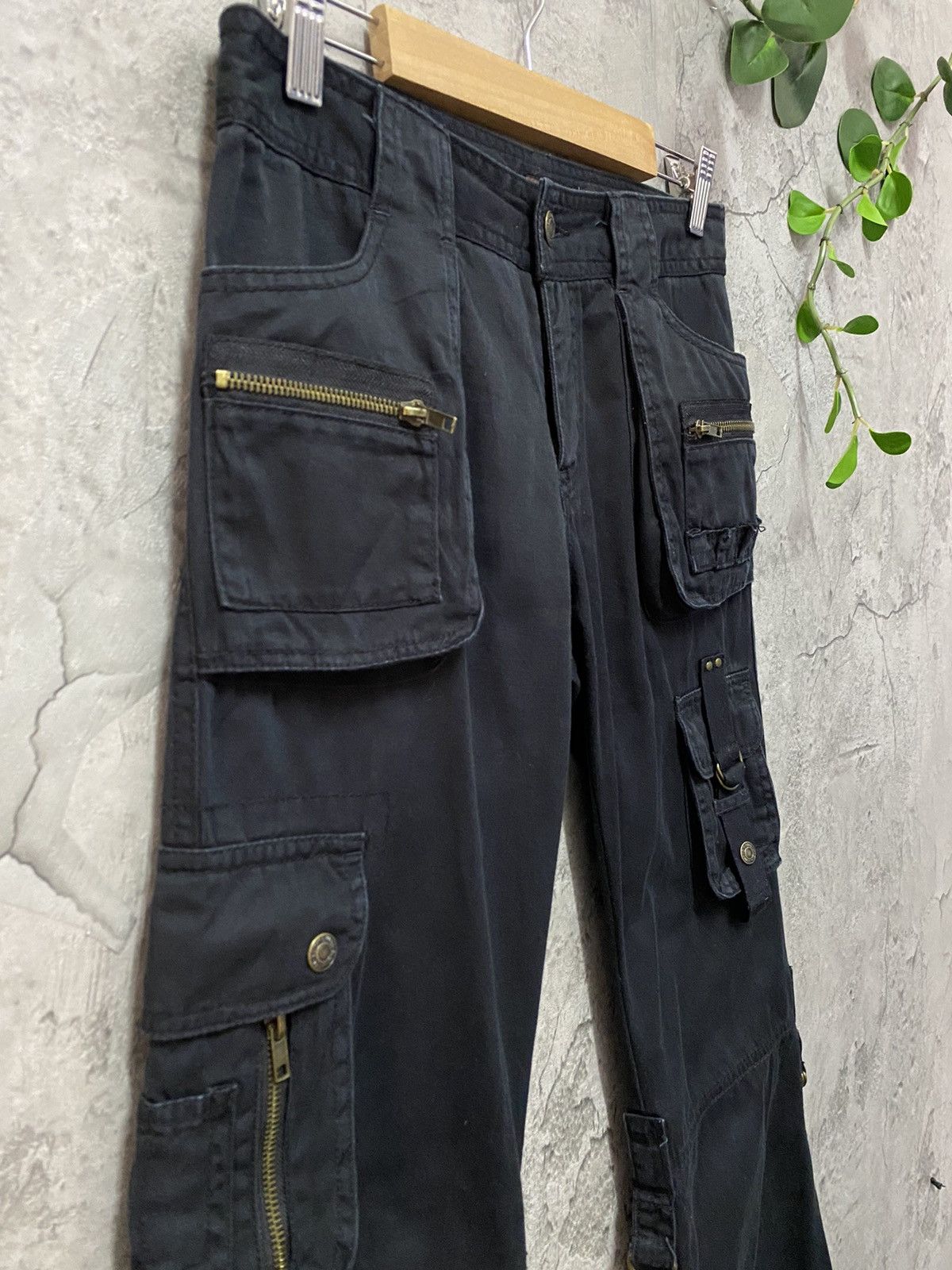 Designer × Japanese Brand Rate Rose Japan Multi Pocket Technical Flared Cargo Pants Size US 28 / EU 44 - 10 Thumbnail