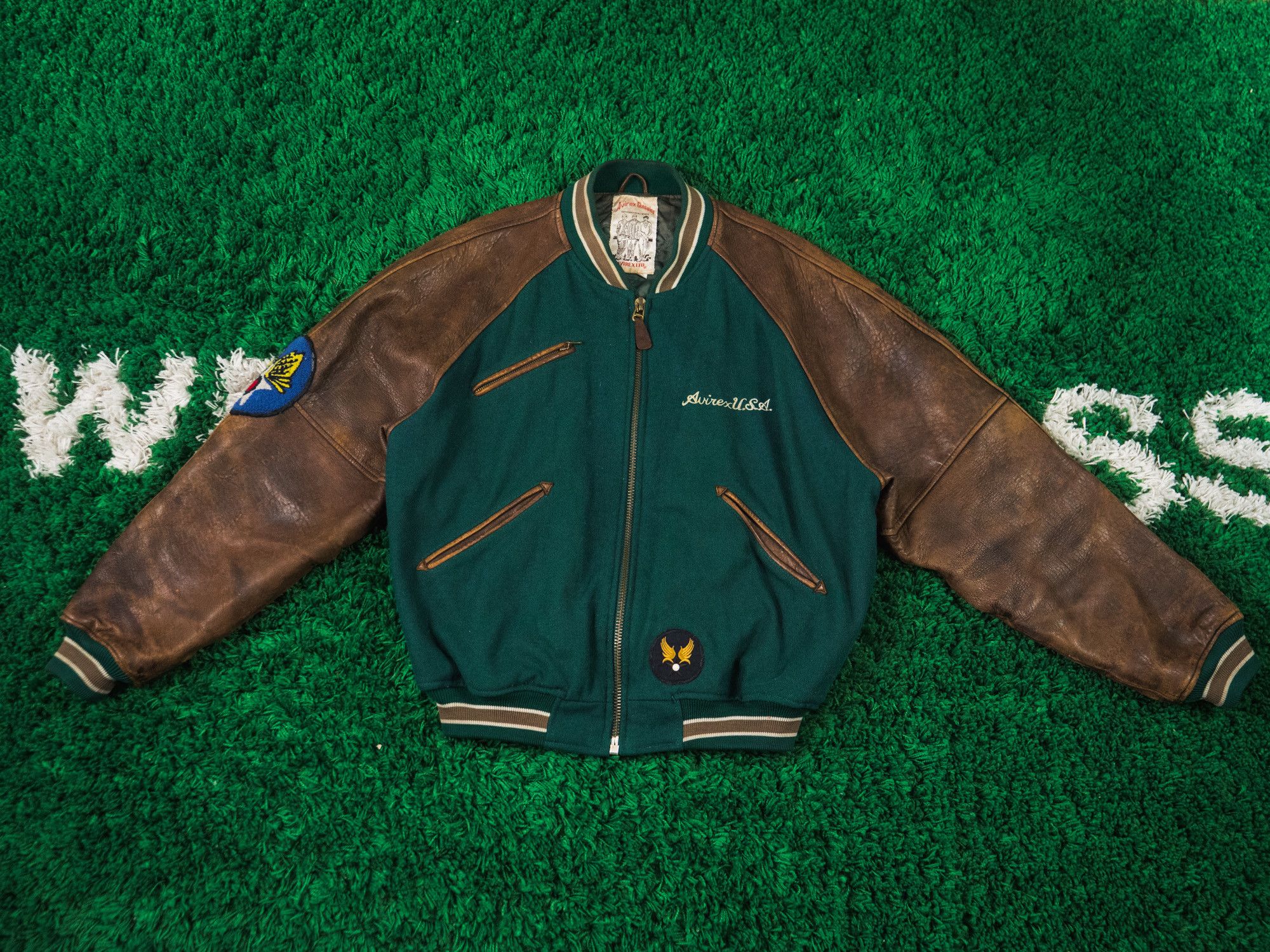 Avirex PERFECT Vintage Avirex Leather Bomber Varsity Jacket Size US L / EU 52-54 / 3 - 2 Thumbnail