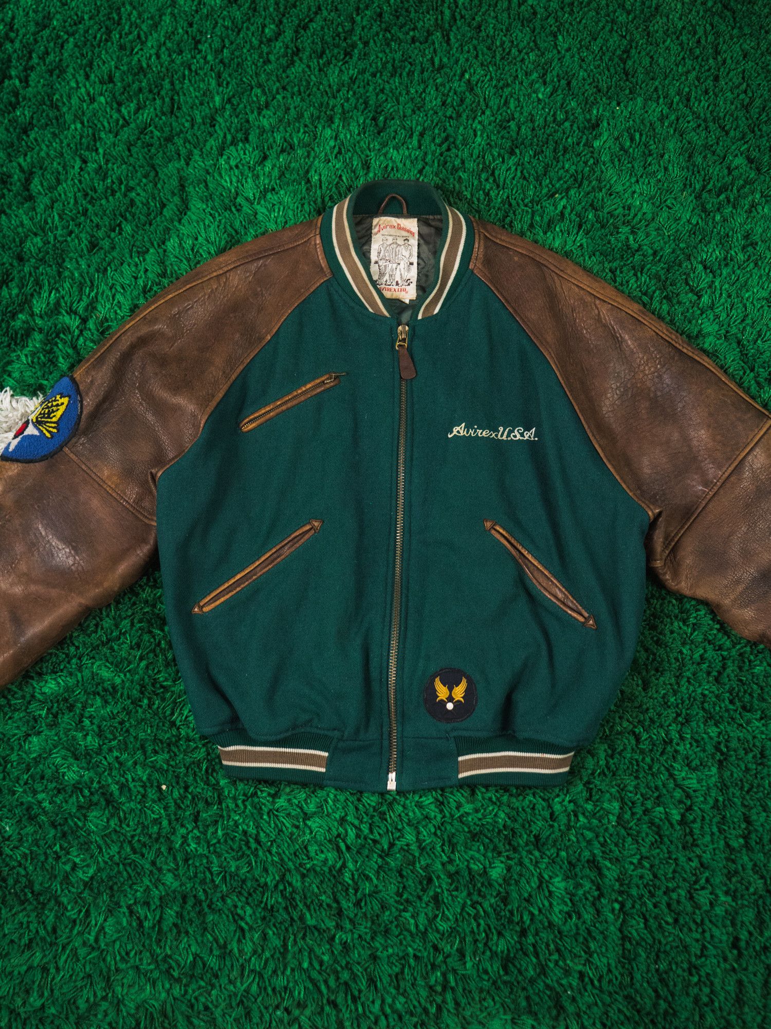 Avirex PERFECT Vintage Avirex Leather Bomber Varsity Jacket Size US L / EU 52-54 / 3 - 1 Thumbnail