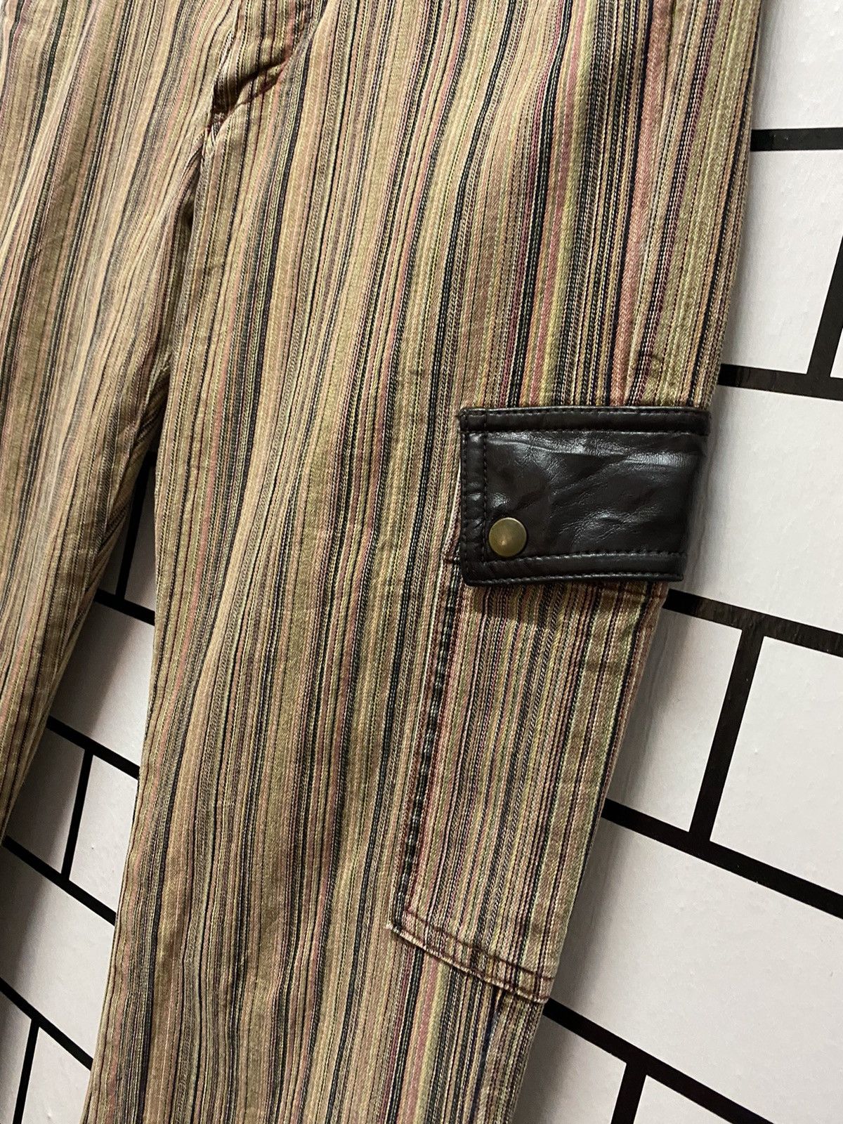 Designer × Japanese Brand Japan Designer Mixt Cargo Striped Flared Pants Size US 28 / EU 44 - 6 Thumbnail