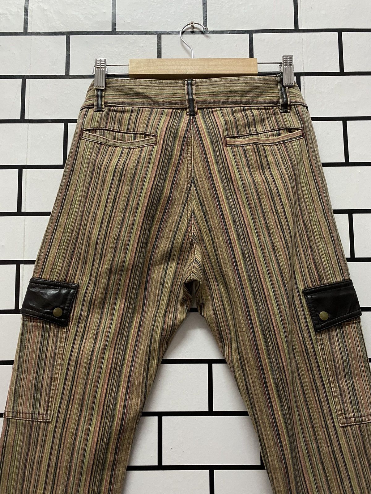 Designer × Japanese Brand Japan Designer Mixt Cargo Striped Flared Pants Size US 28 / EU 44 - 11 Thumbnail