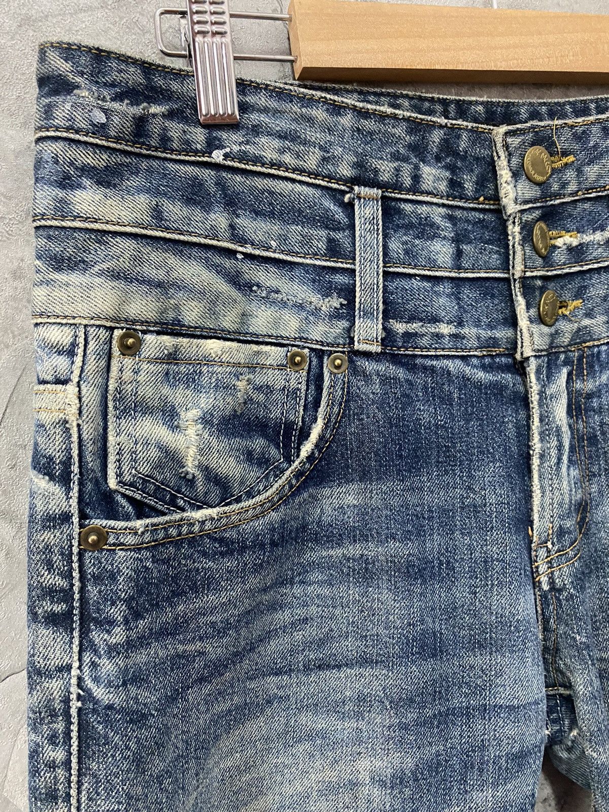 Japanese Brand × The Real McCoy's Mr Mccoy Technical Apparel Triple Waist Distressed Denim Size US 31 - 9 Thumbnail