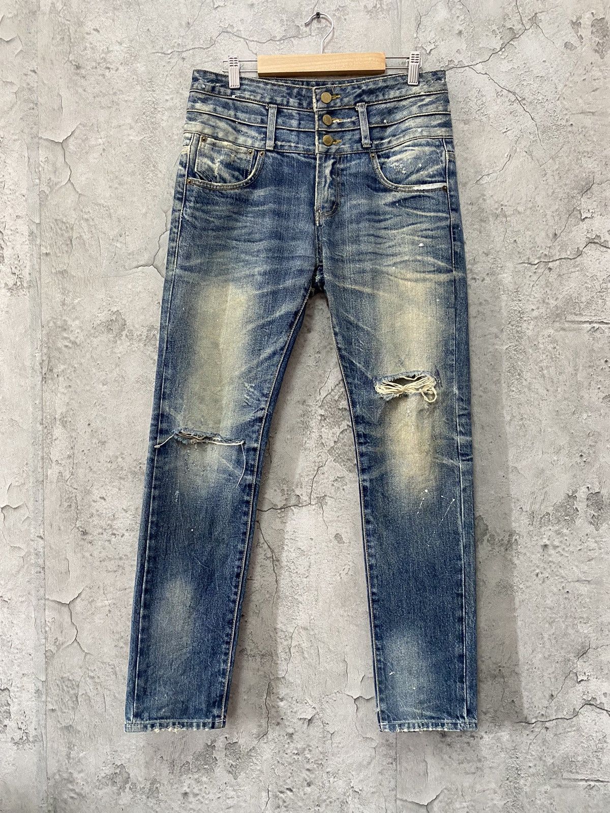 Japanese Brand × The Real McCoy's Mr Mccoy Technical Apparel Triple Waist Distressed Denim Size US 31 - 1 Thumbnail