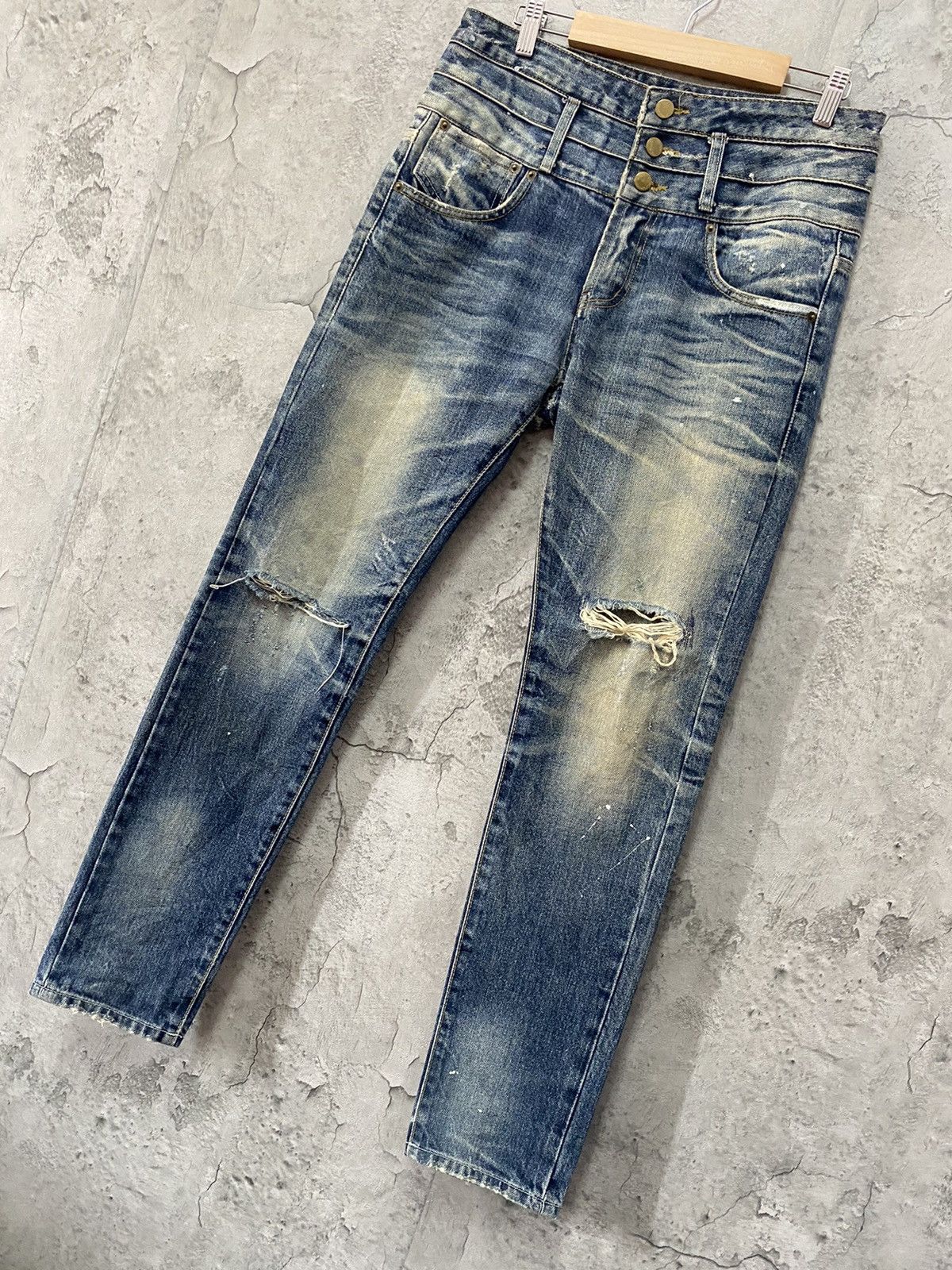 Japanese Brand × The Real McCoy's Mr Mccoy Technical Apparel Triple Waist Distressed Denim Size US 31 - 3 Thumbnail