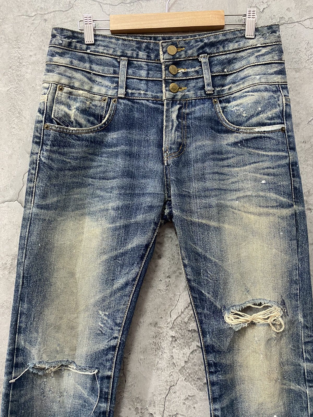 Japanese Brand × The Real McCoy's Mr Mccoy Technical Apparel Triple Waist Distressed Denim Size US 31 - 4 Thumbnail