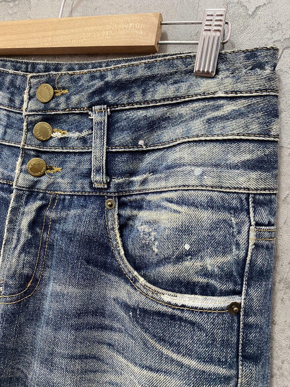 Japanese Brand × The Real McCoy's Mr Mccoy Technical Apparel Triple Waist Distressed Denim Size US 31 - 8 Thumbnail