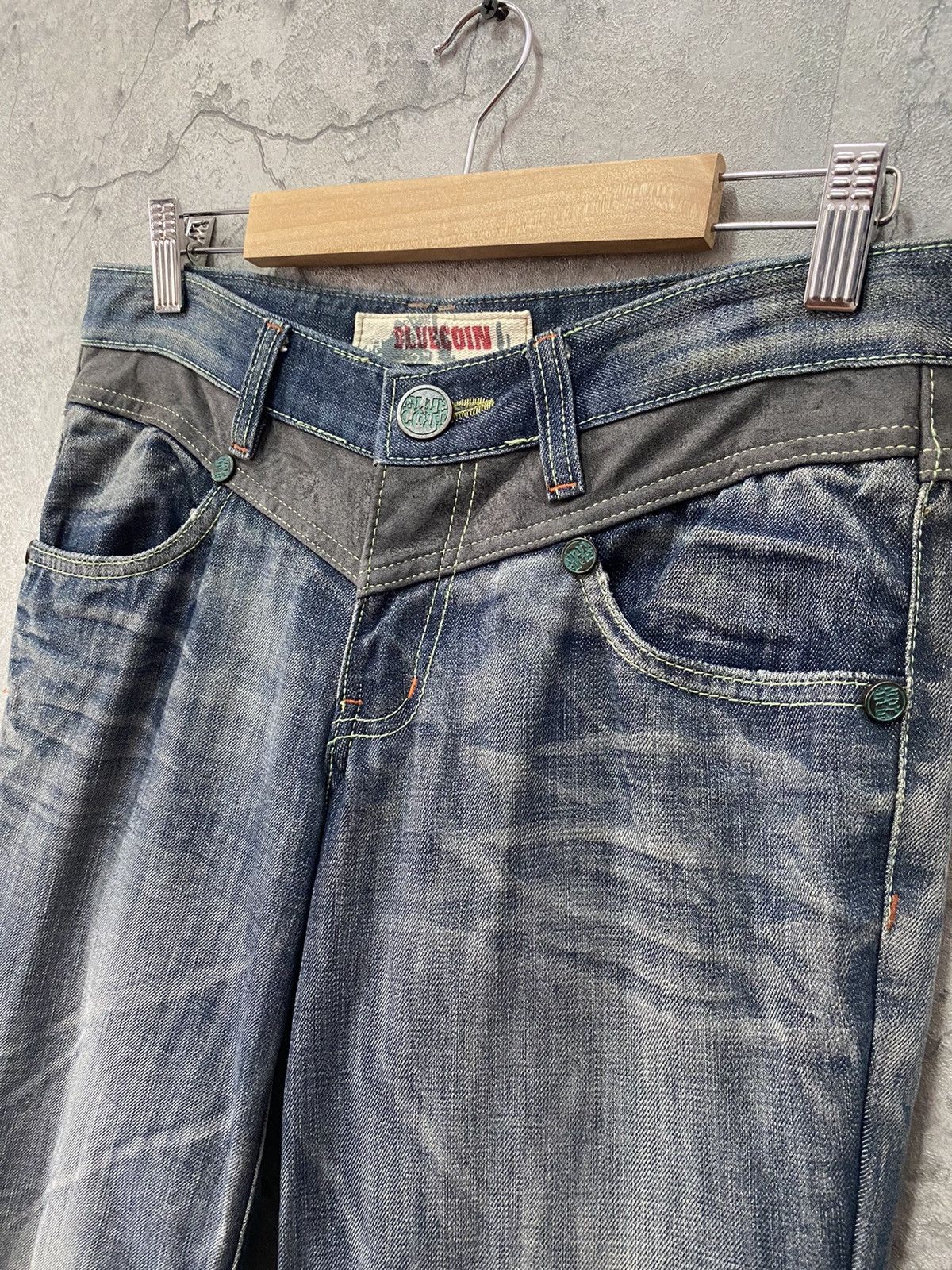 Japanese Brand BlueCoin Japan Distressed Flared Denim Pants Size US 29 - 6 Thumbnail
