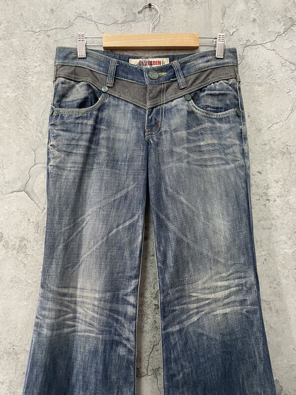 Japanese Brand BlueCoin Japan Distressed Flared Denim Pants Size US 29 - 4 Thumbnail