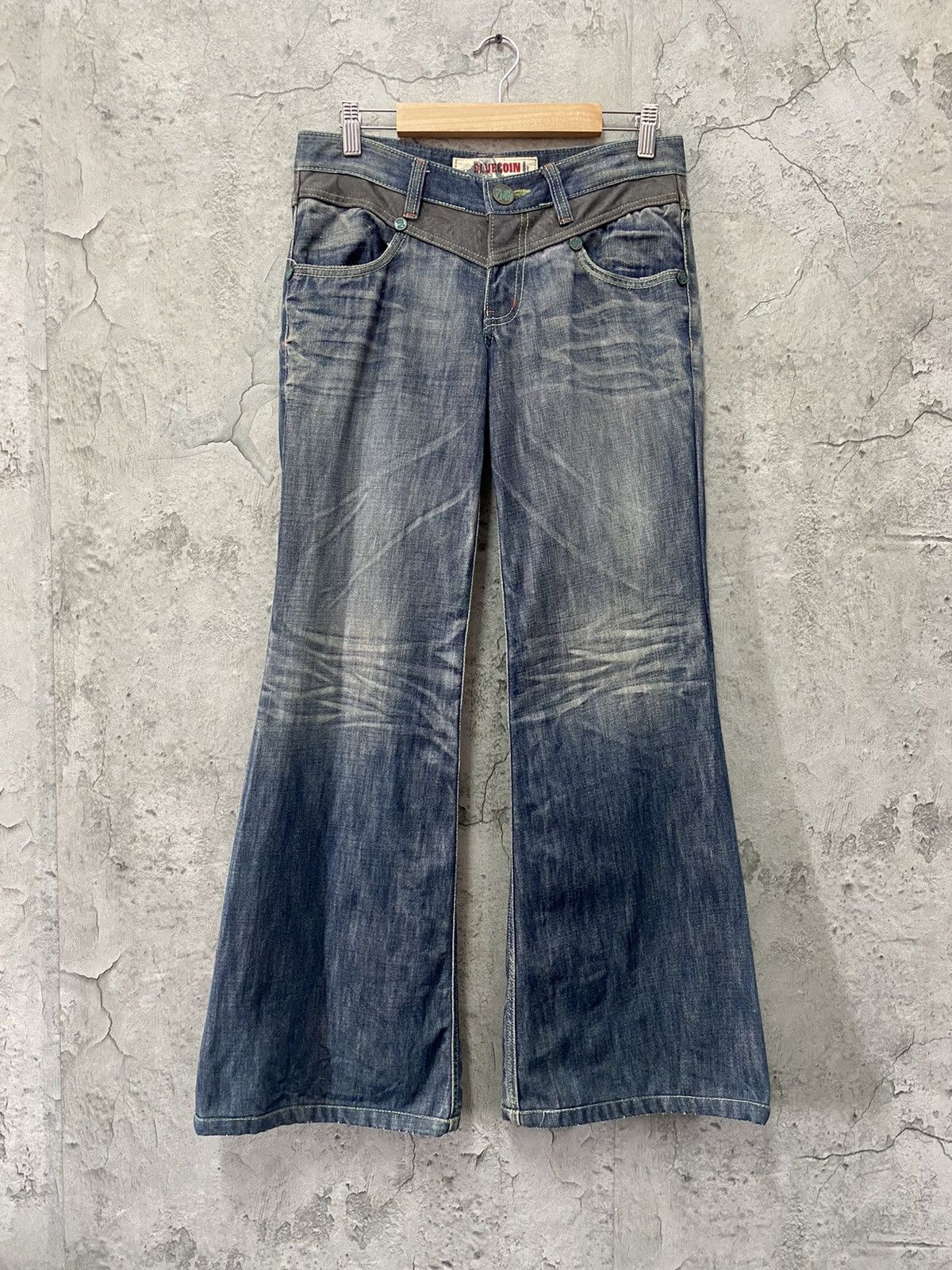 Japanese Brand BlueCoin Japan Distressed Flared Denim Pants Size US 29 - 1 Thumbnail