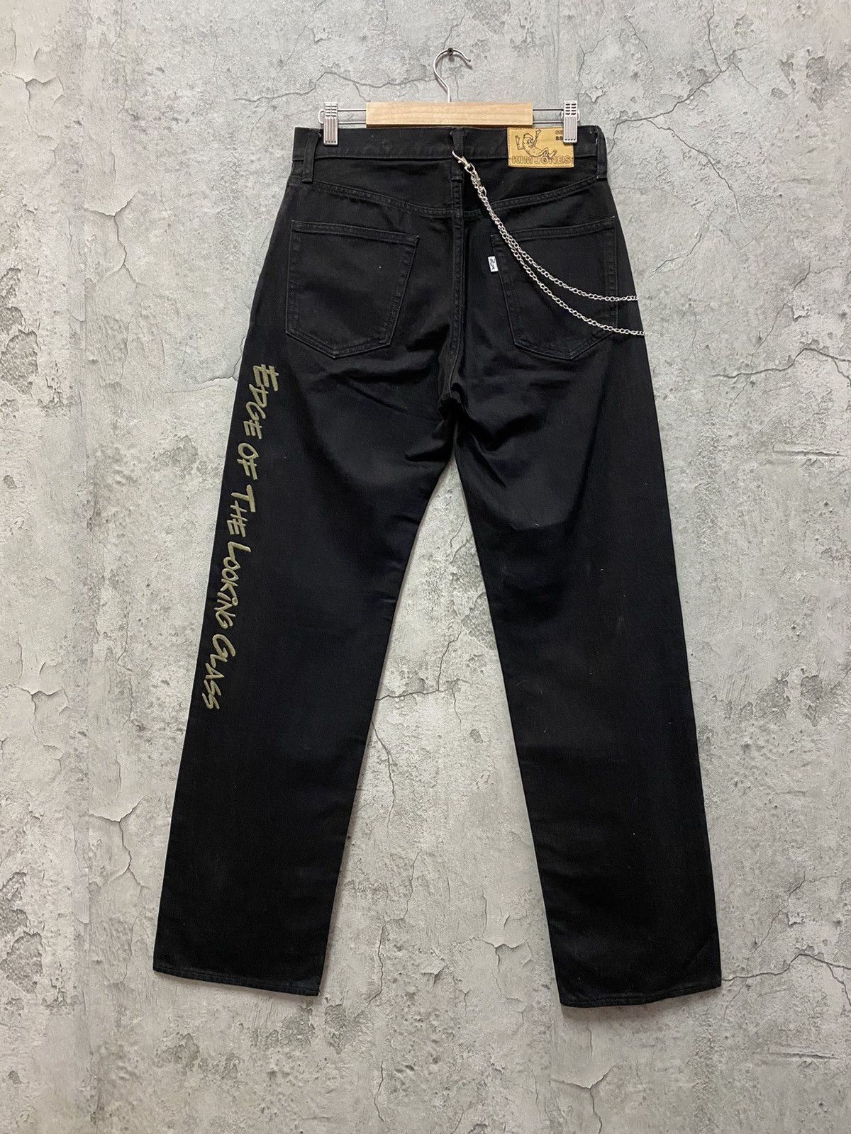 Designer × Japanese Brand × Kim Jones Kim jones X Gu Japan Custom Skeleton Bones Chains Denim Size US 29 - 2 Thumbnail